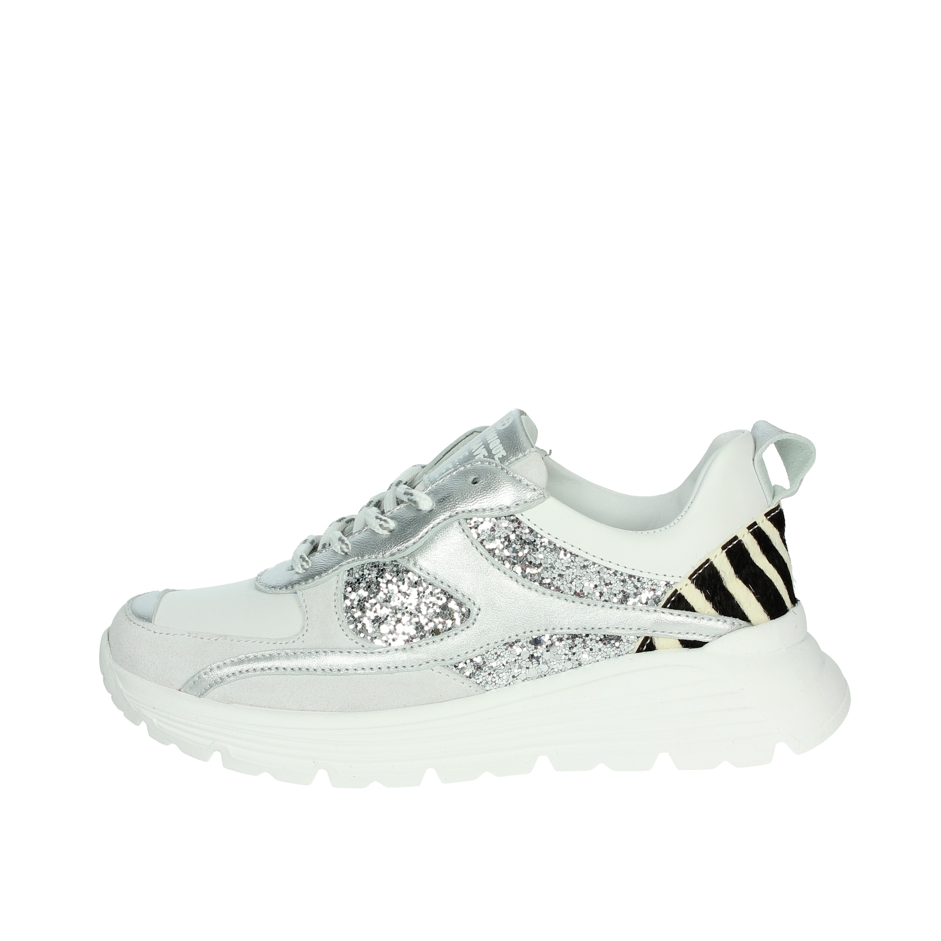 SNEAKERS BASSA F6990 BIANCO/ARGENTO