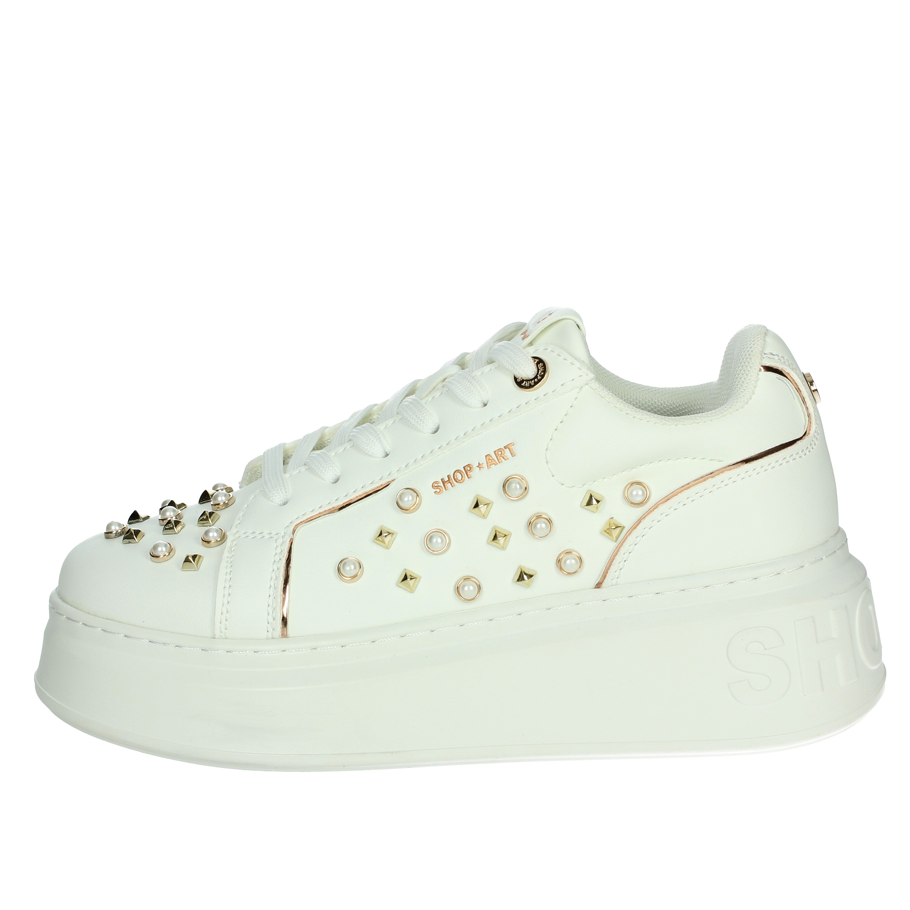 SNEAKERS BASSA CAMP.SHOP 13 BIANCO/ORO