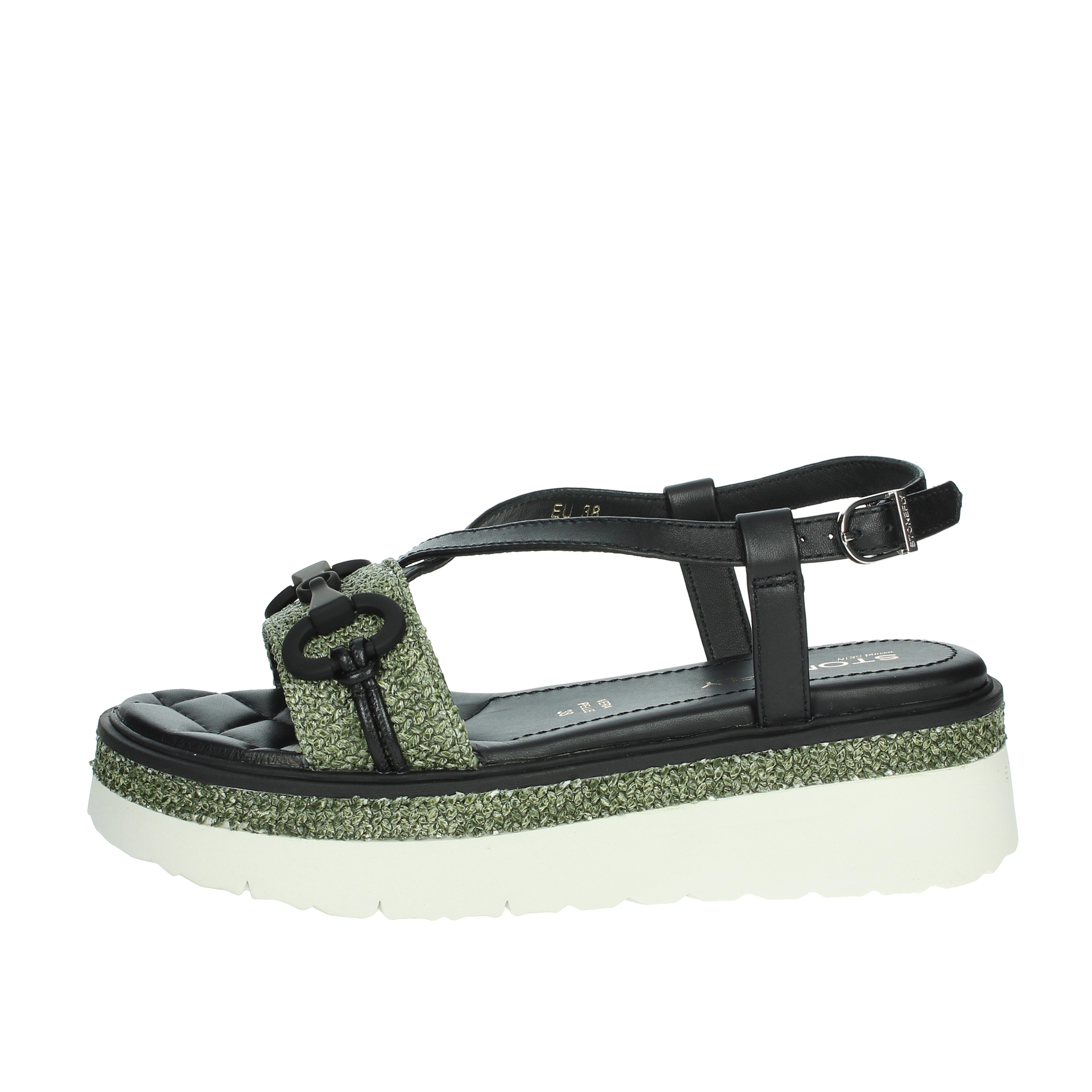 SANDALI CON TACCO 220973 NERO/VERDE