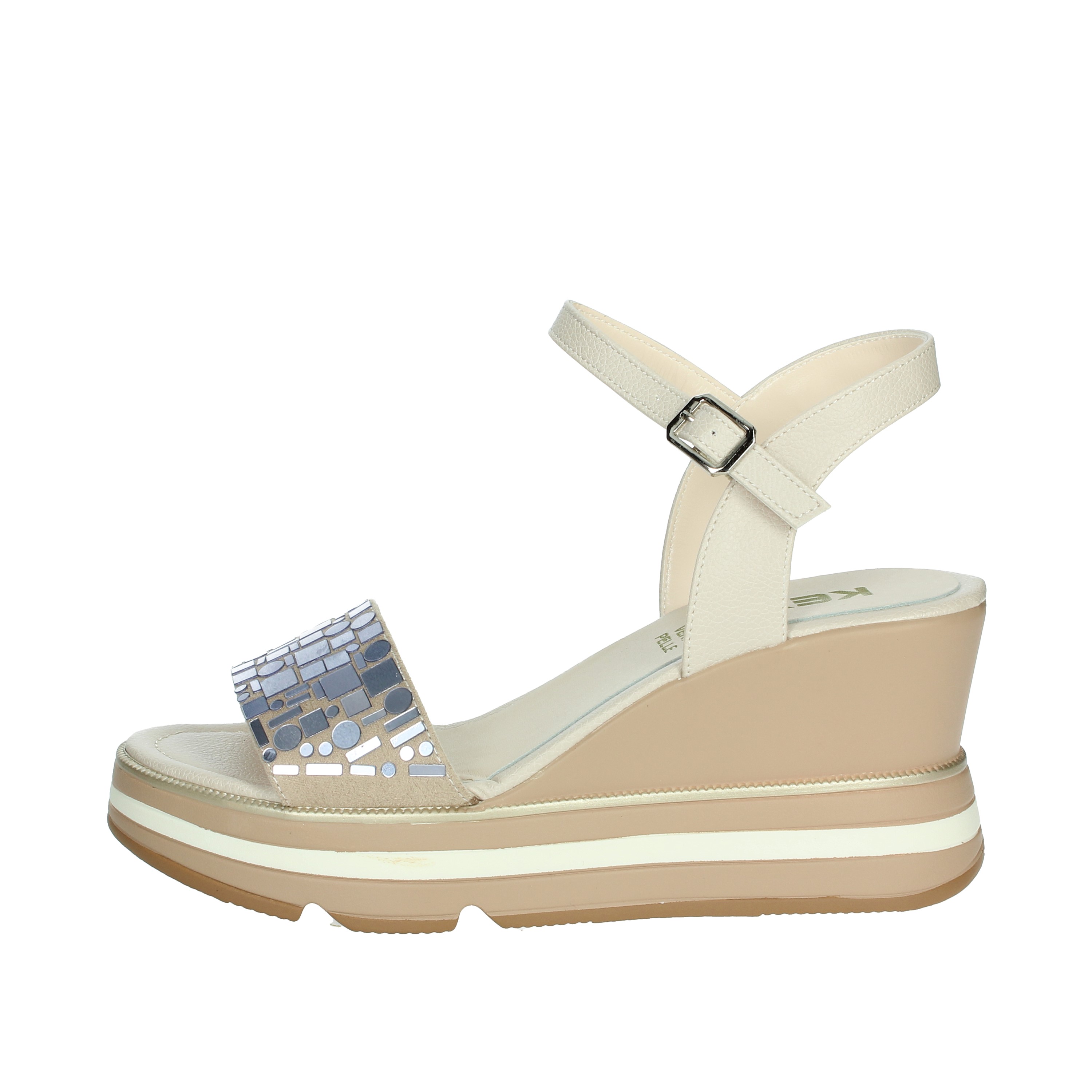 SANDALI CON ZEPPA K-9652 BEIGE