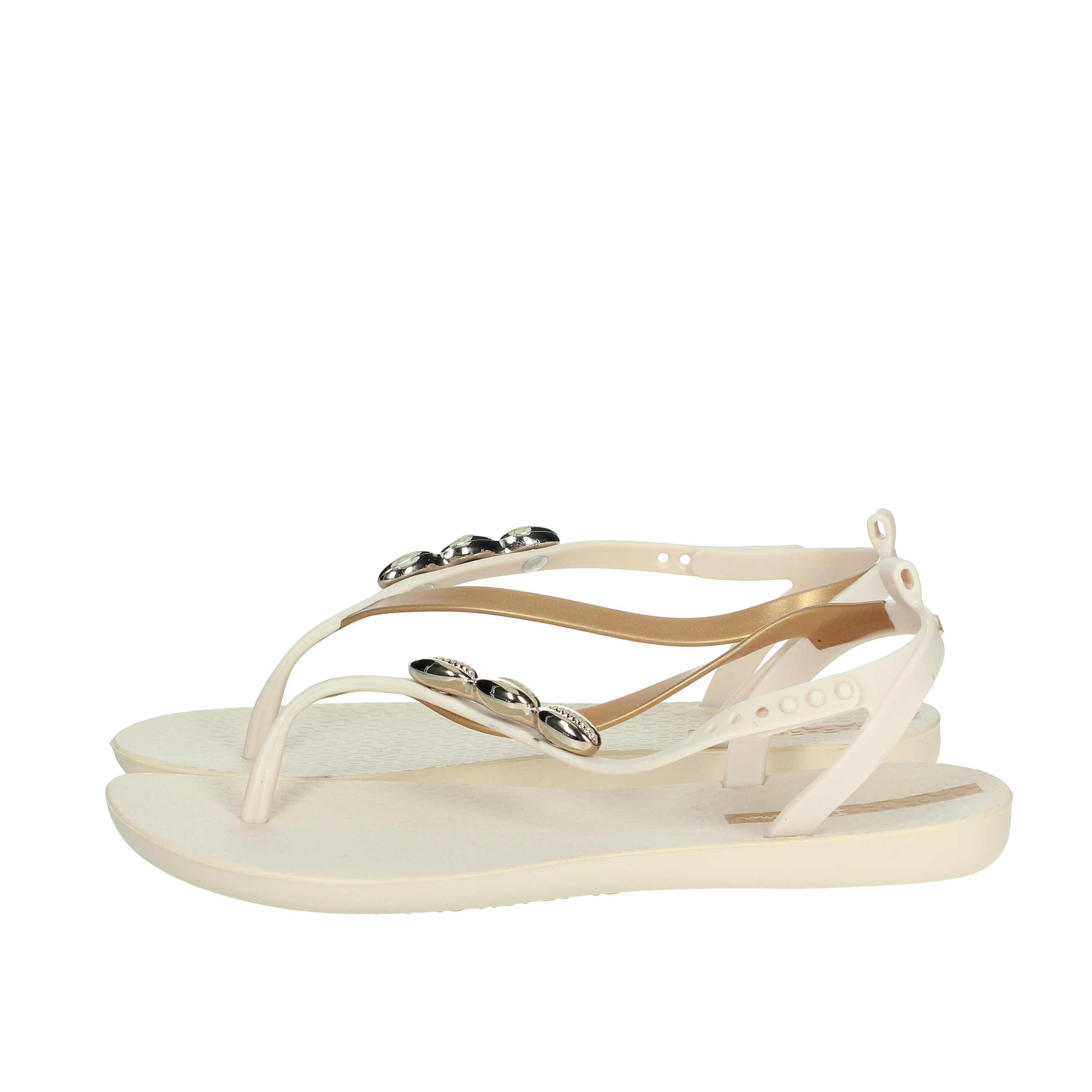 SANDALI BASSI 83575 BEIGE/ORO