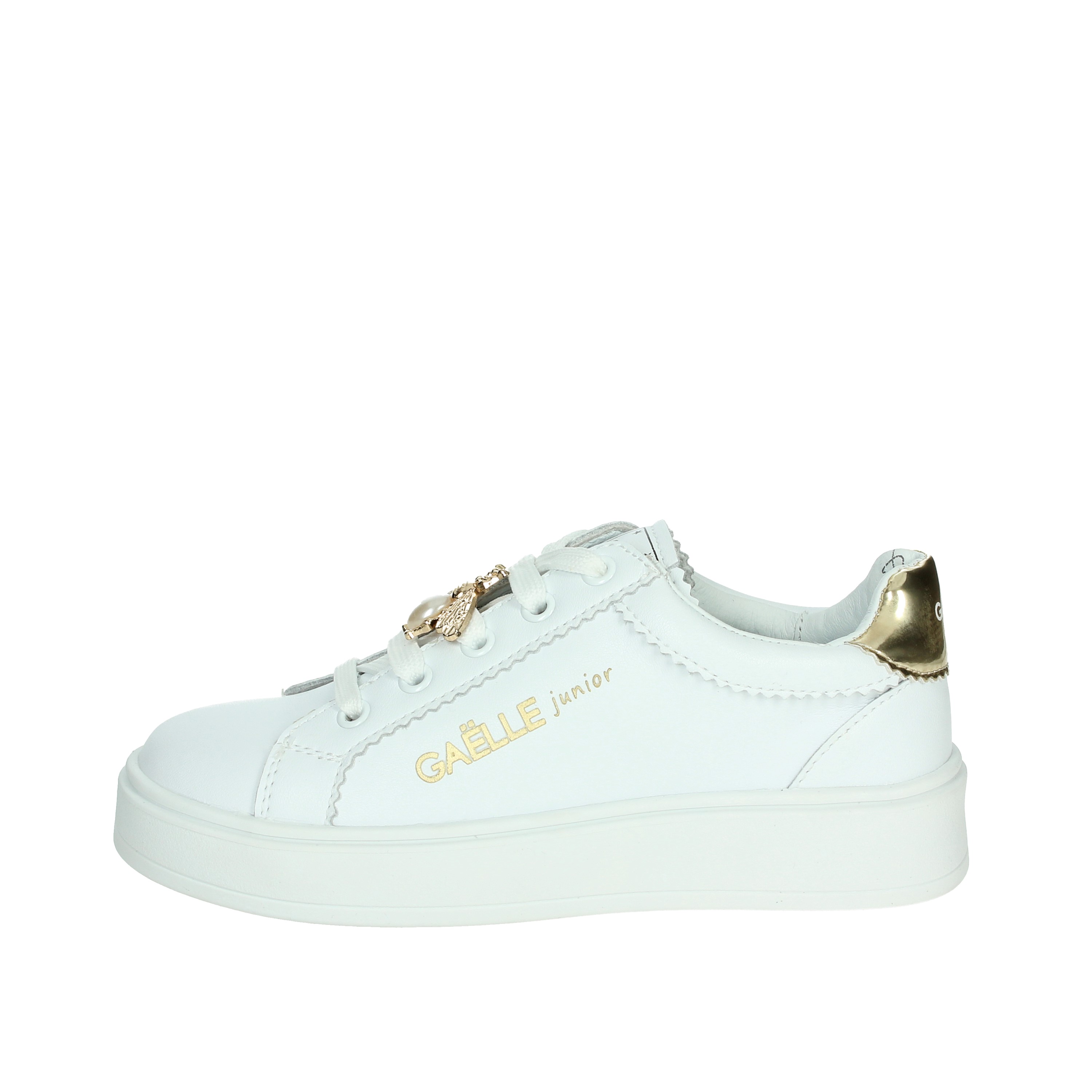 SNEAKERS BASSA GS0022L BIANCO/ORO