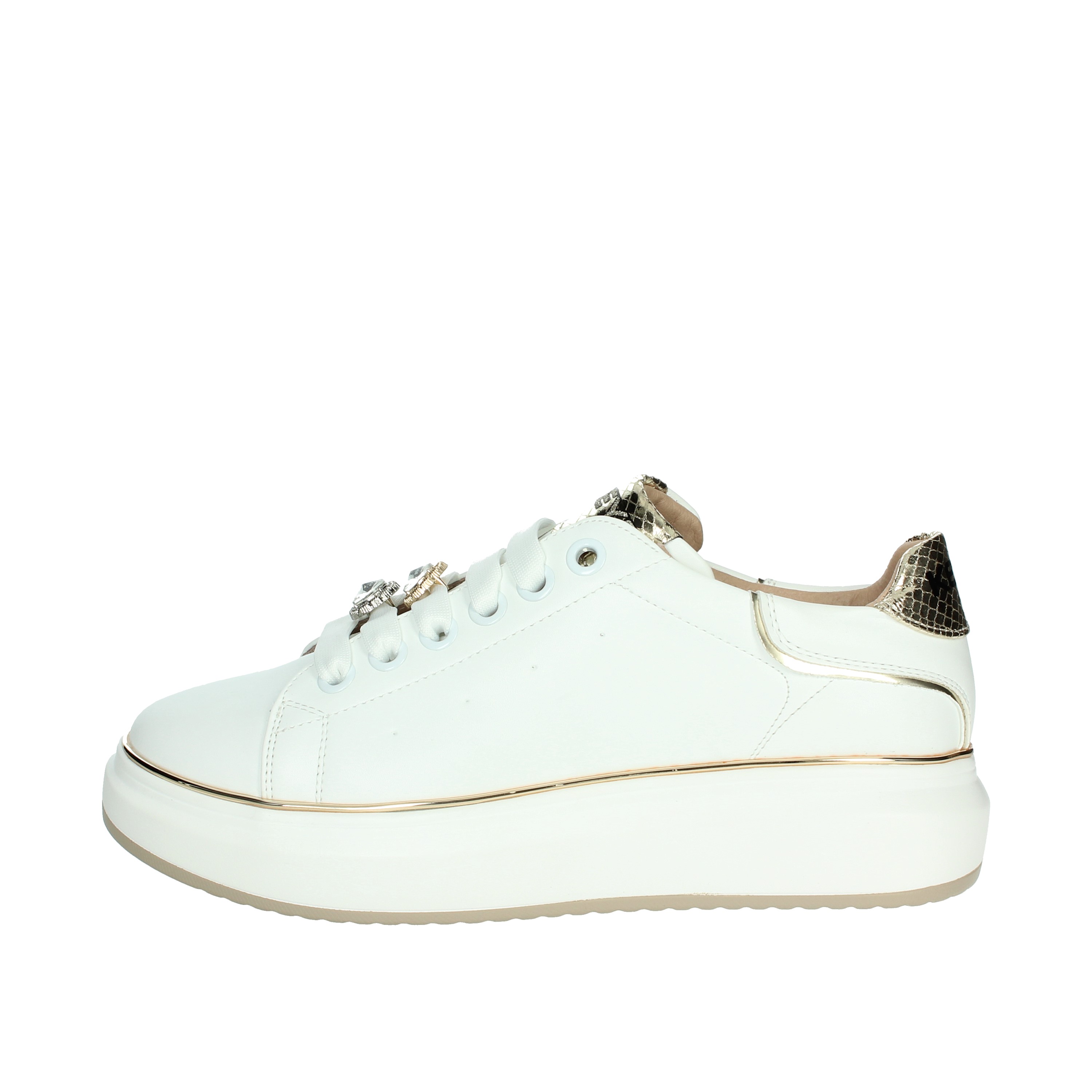 SNEAKERS BASSA K-9802 BIANCO/ORO