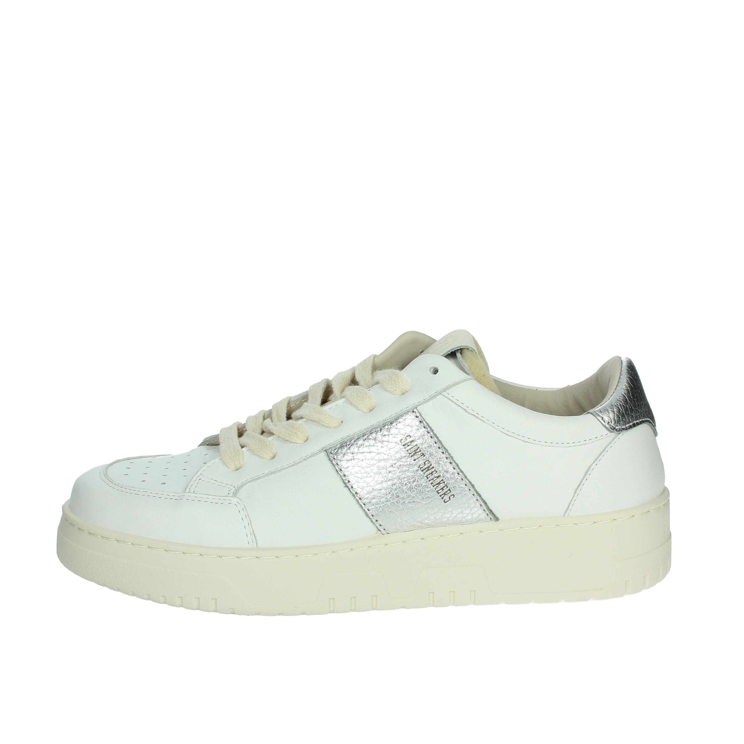 SNEAKERS BASSA TENNIS BIANCO/ARGENTO