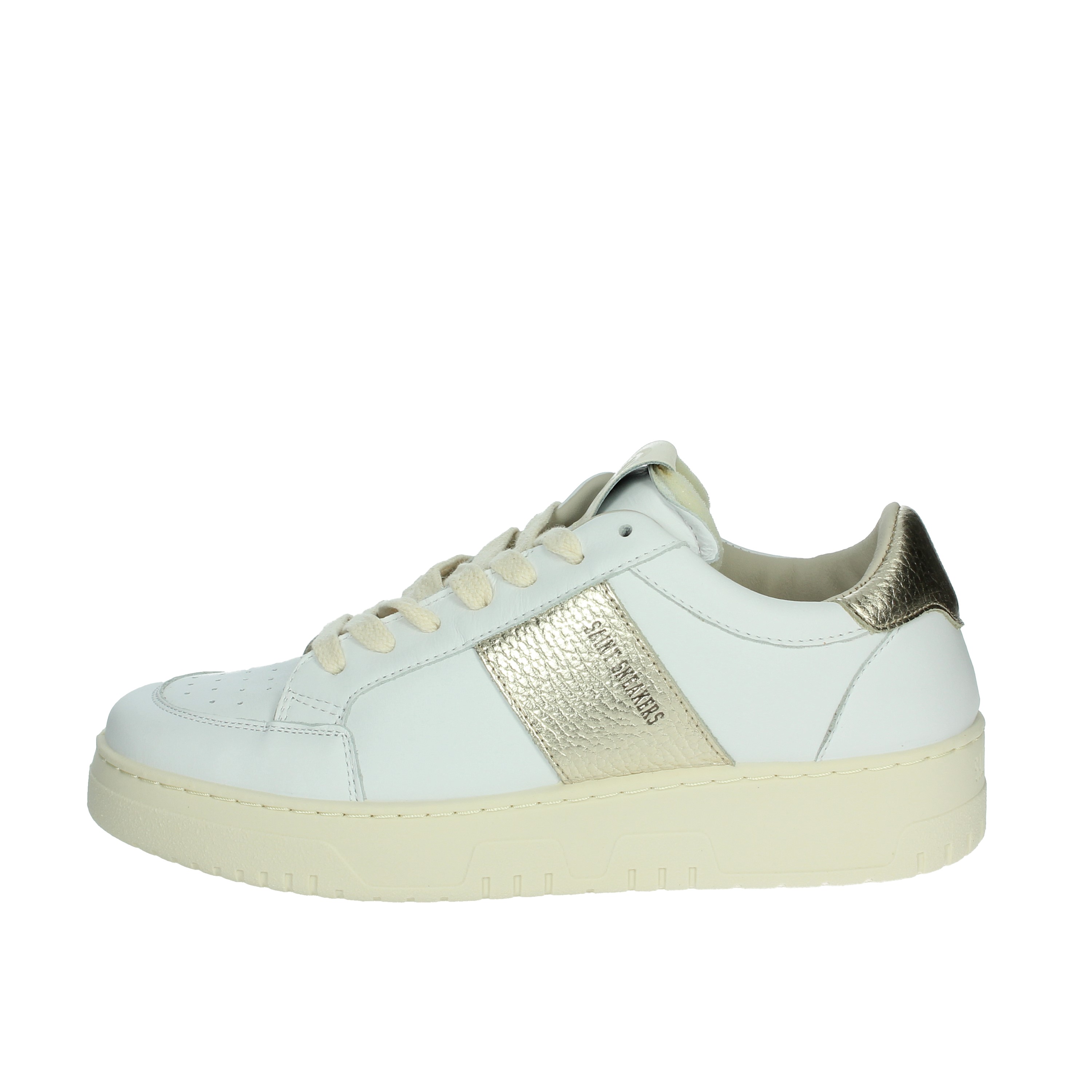 SNEAKERS BASSA TENNIS BIANCO/ORO
