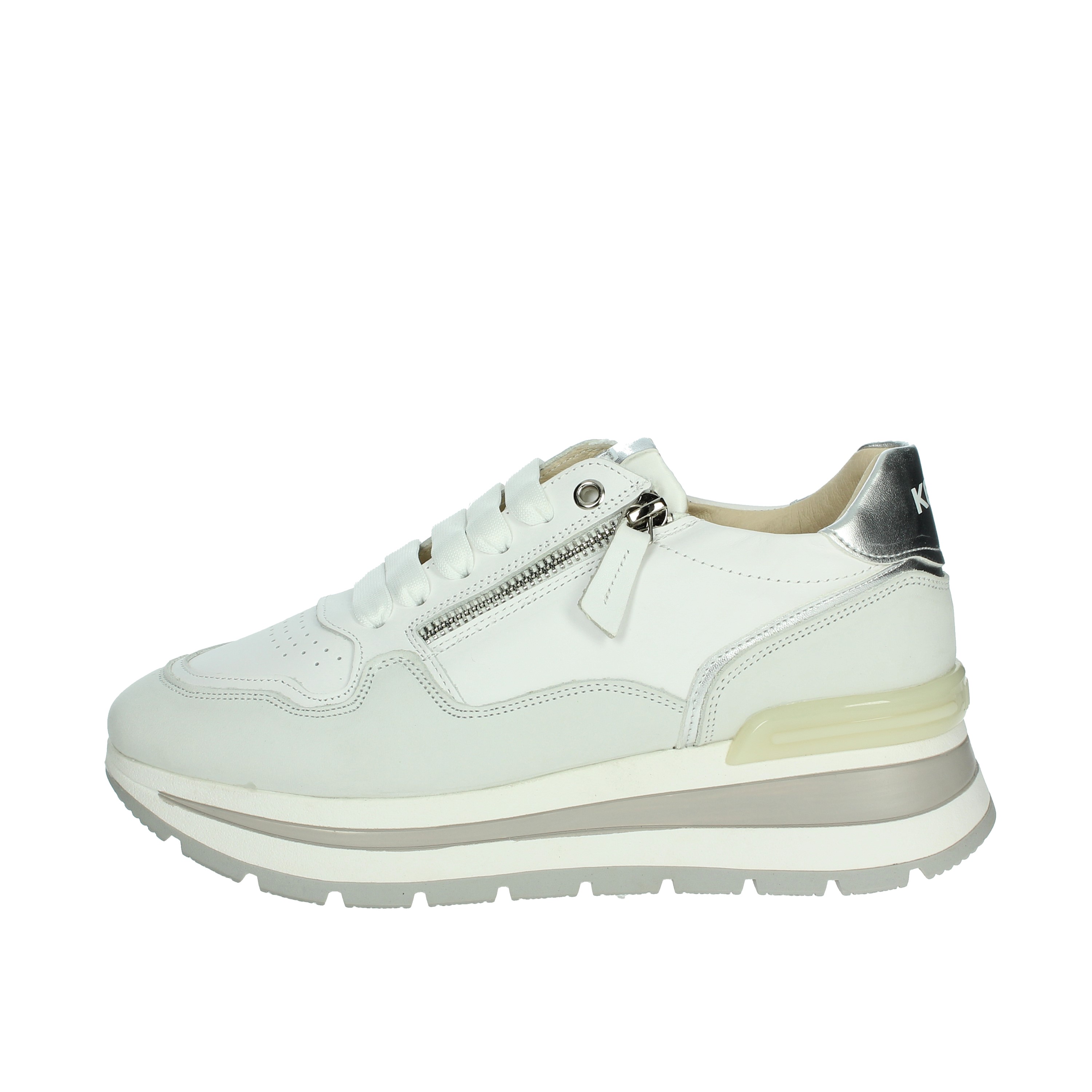 SNEAKERS BASSA K-10572 BIANCO/ARGENTO