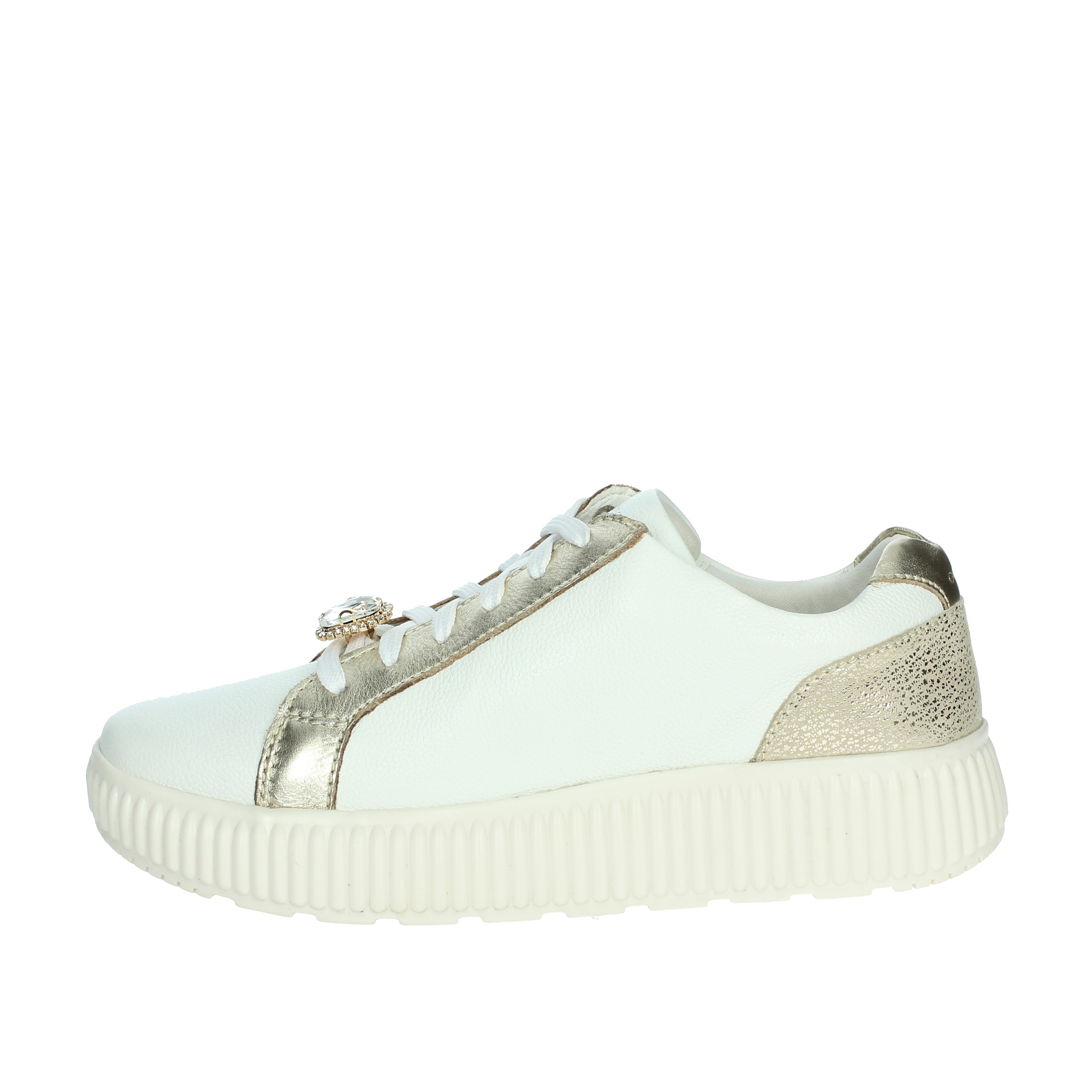 SNEAKERS BASSA D46XFG 046JS BIANCO/ORO