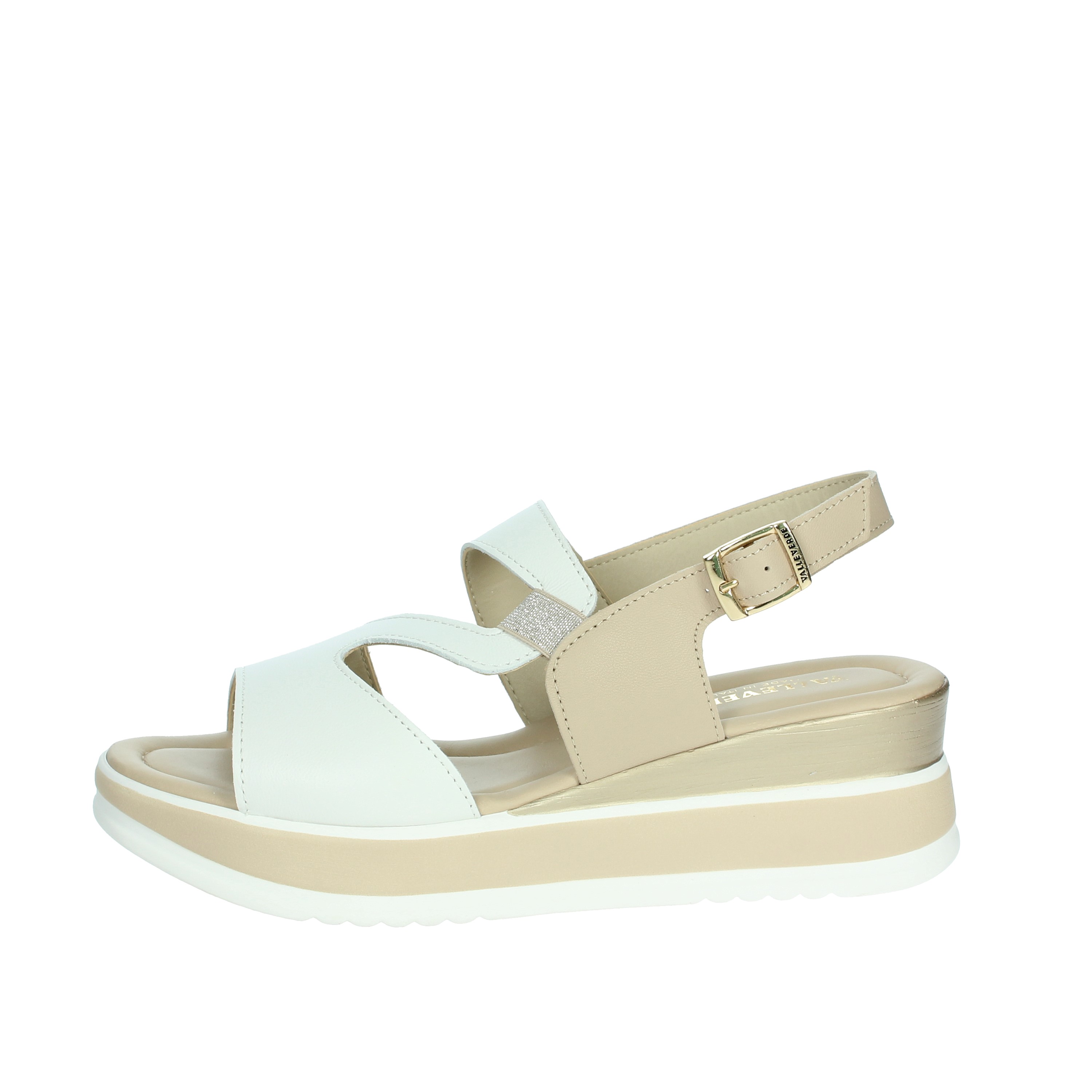 SANDALI CON ZEPPA 32110 BIANCO/BEIGE