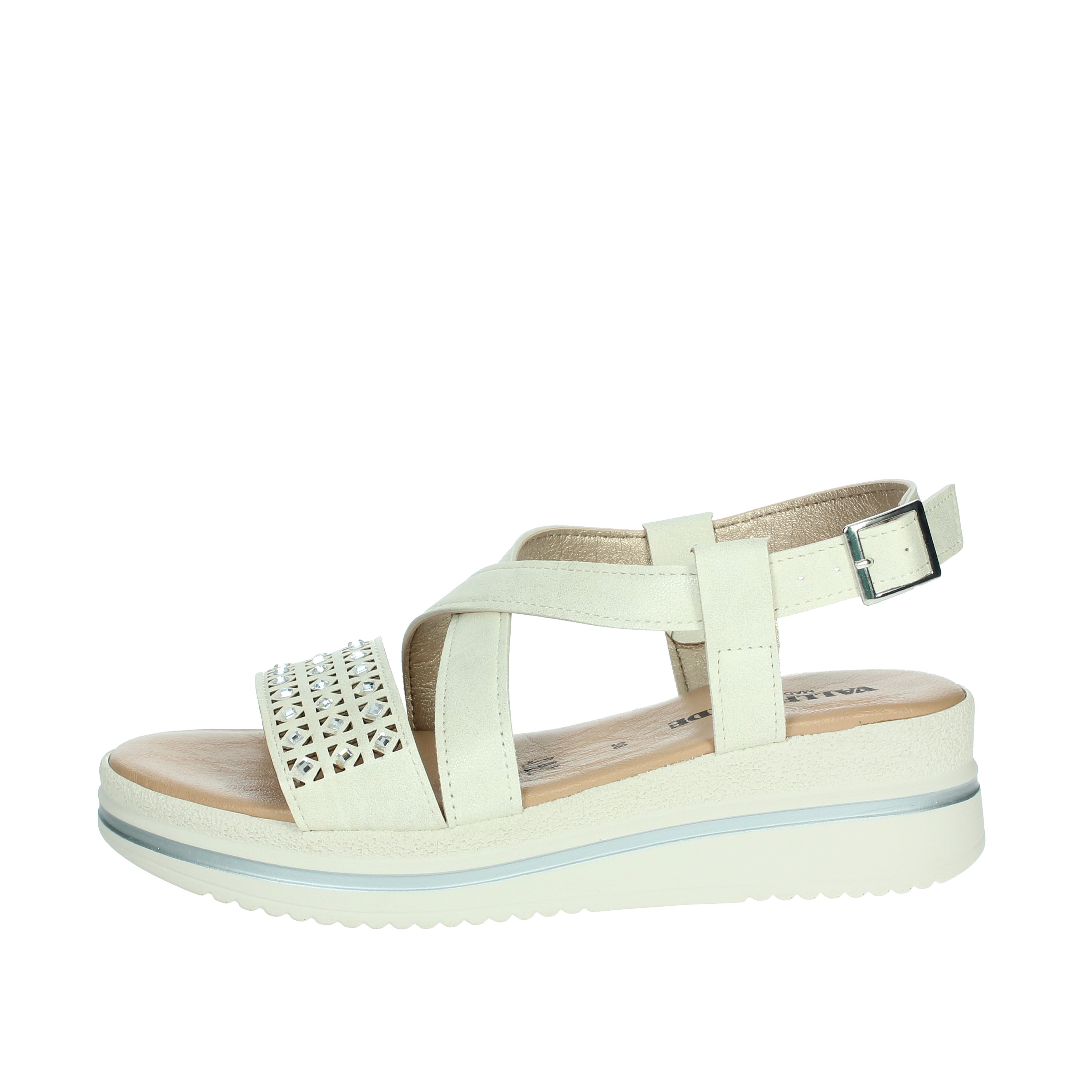 SANDALI CON ZEPPA V55101 BIANCO