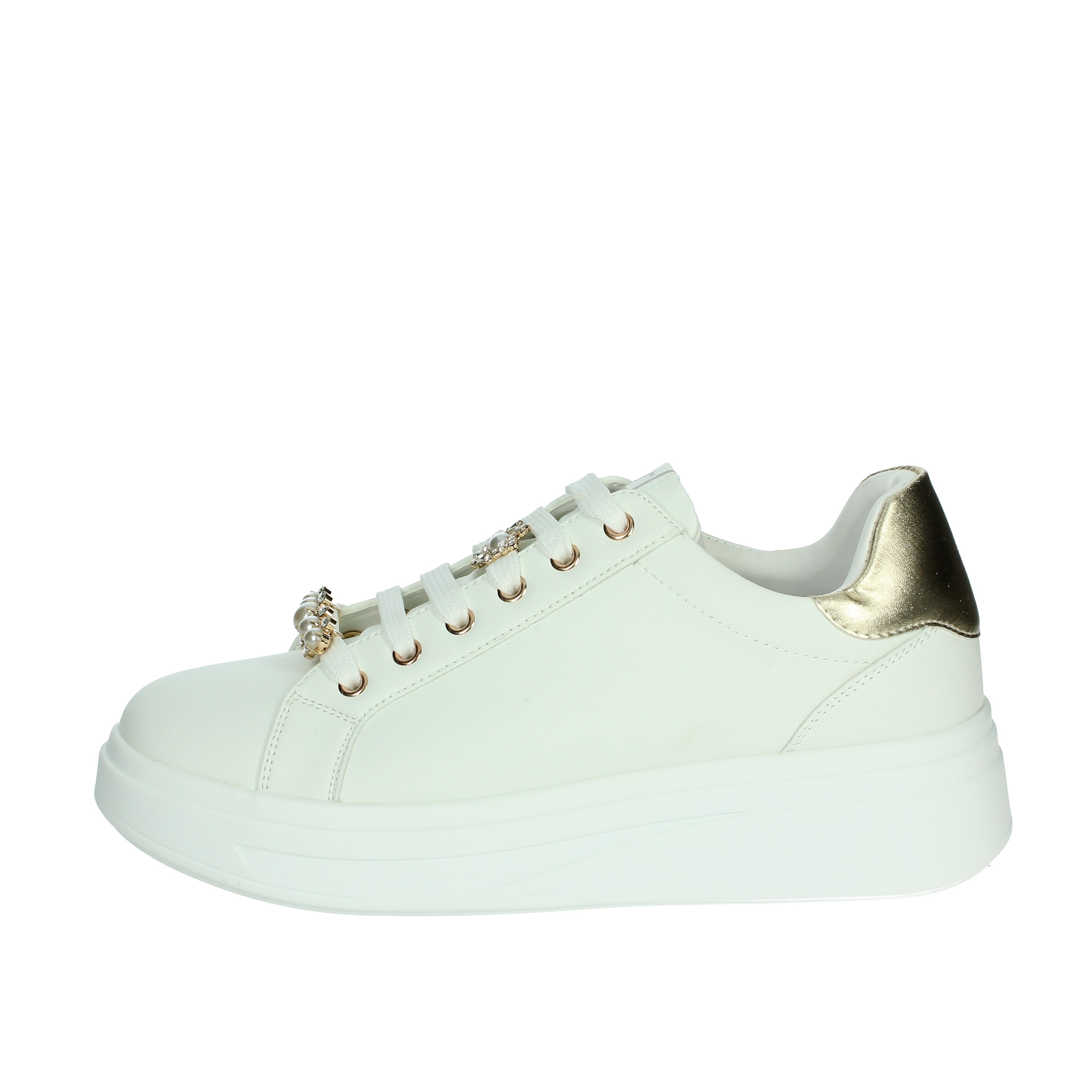 SNEAKERS BASSA 35103 BIANCO/ORO