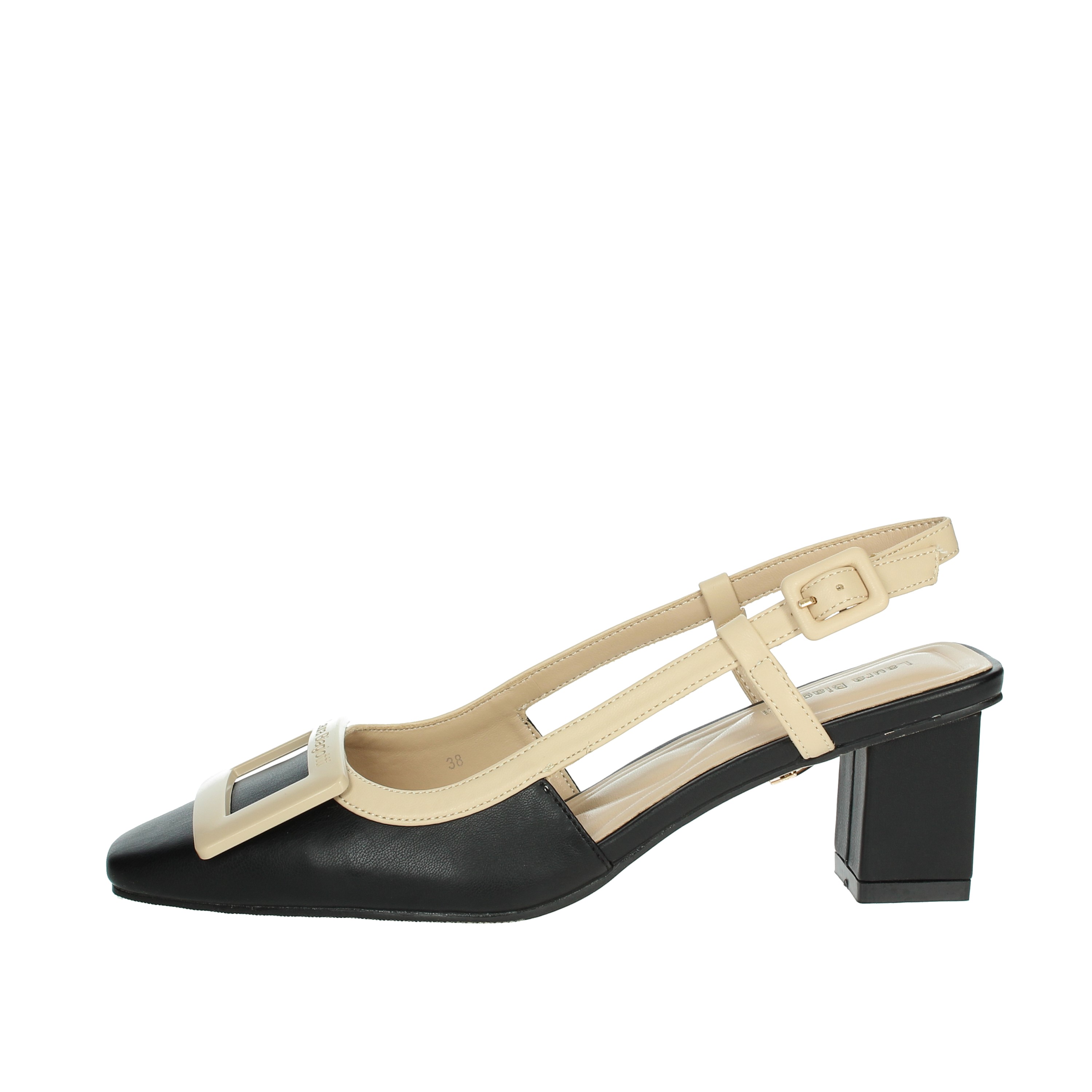 SLINGBACK 8989 NERO/BEIGE