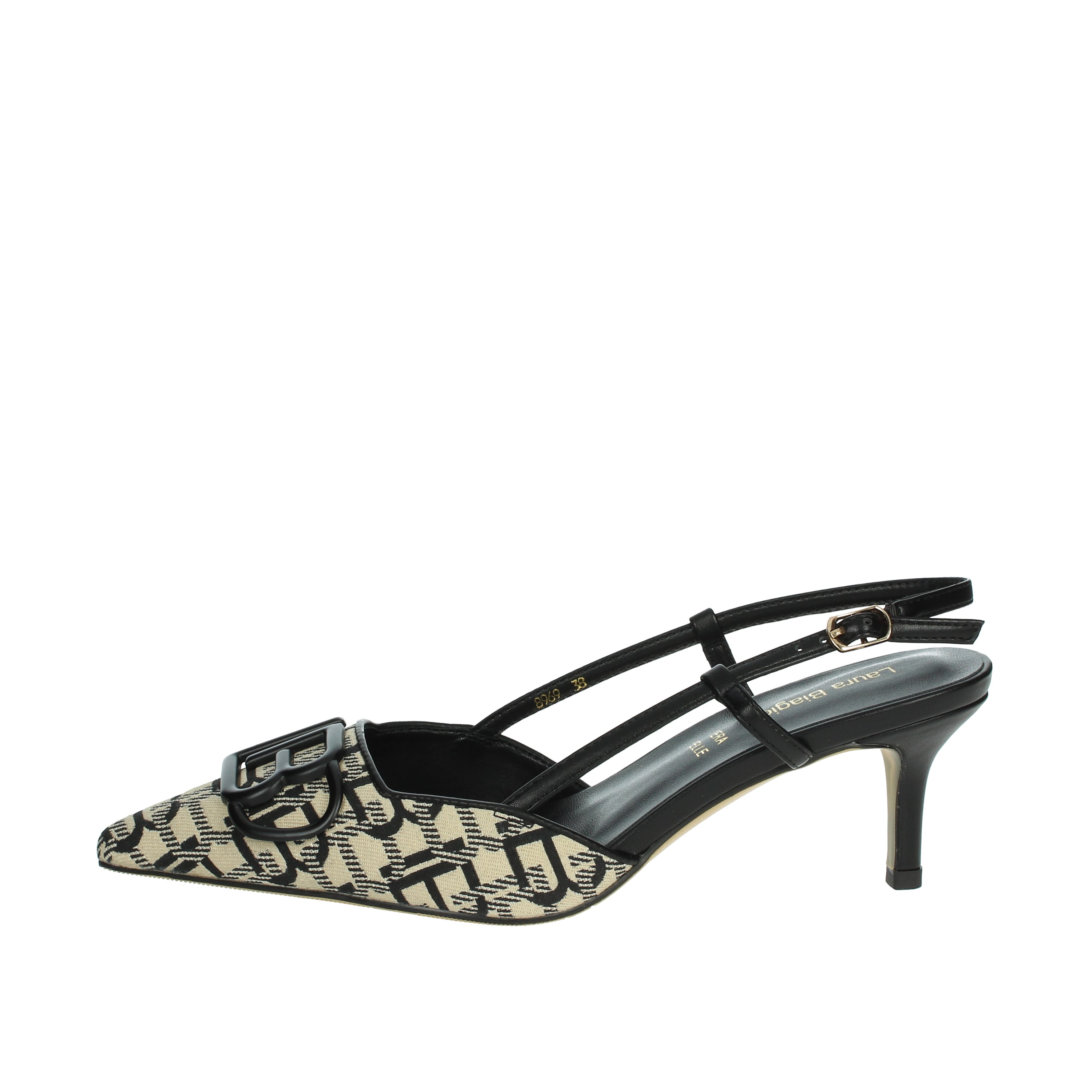 SLINGBACK 8969 NERO/BEIGE