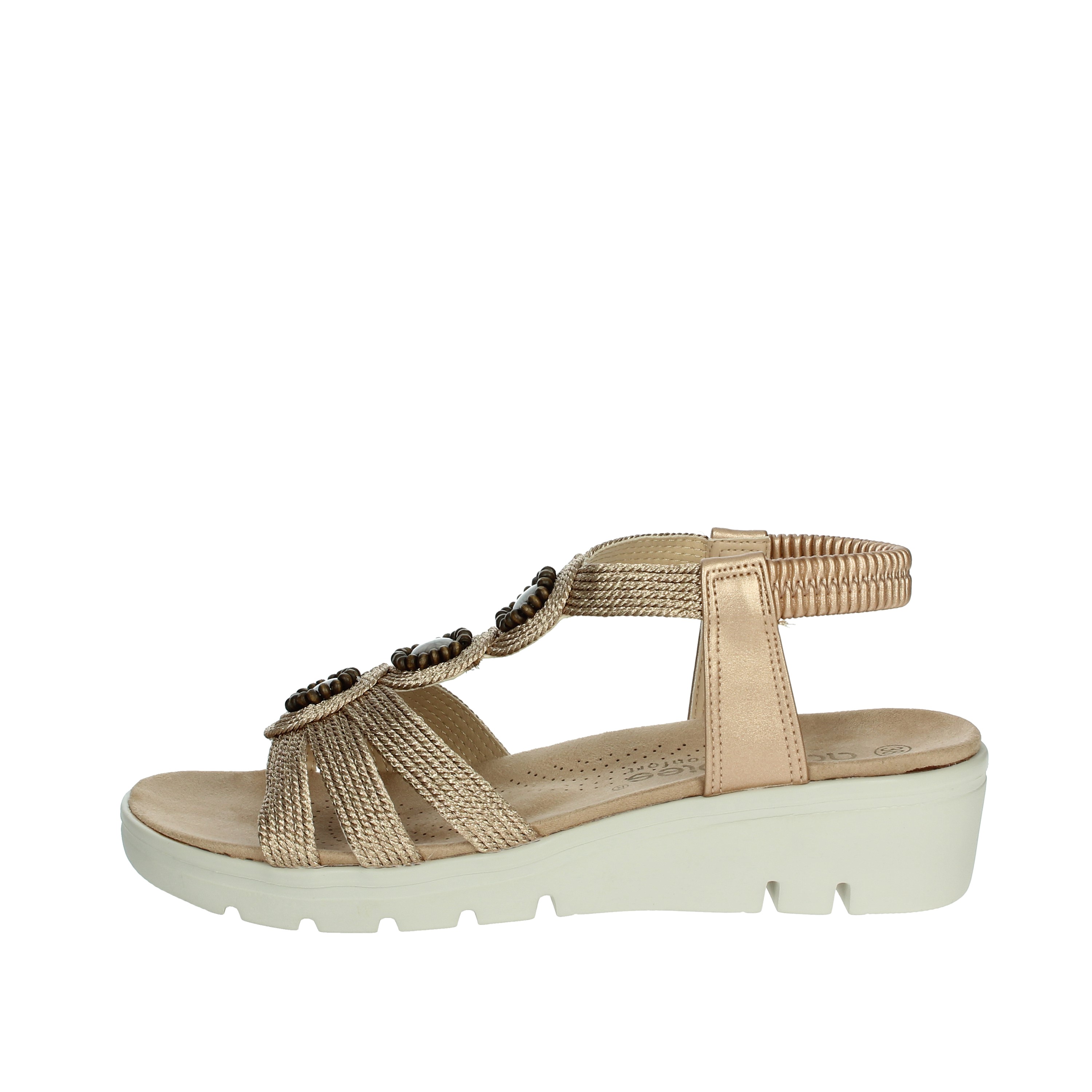 SANDALI CON ZEPPA ABZ26556 BRONZO