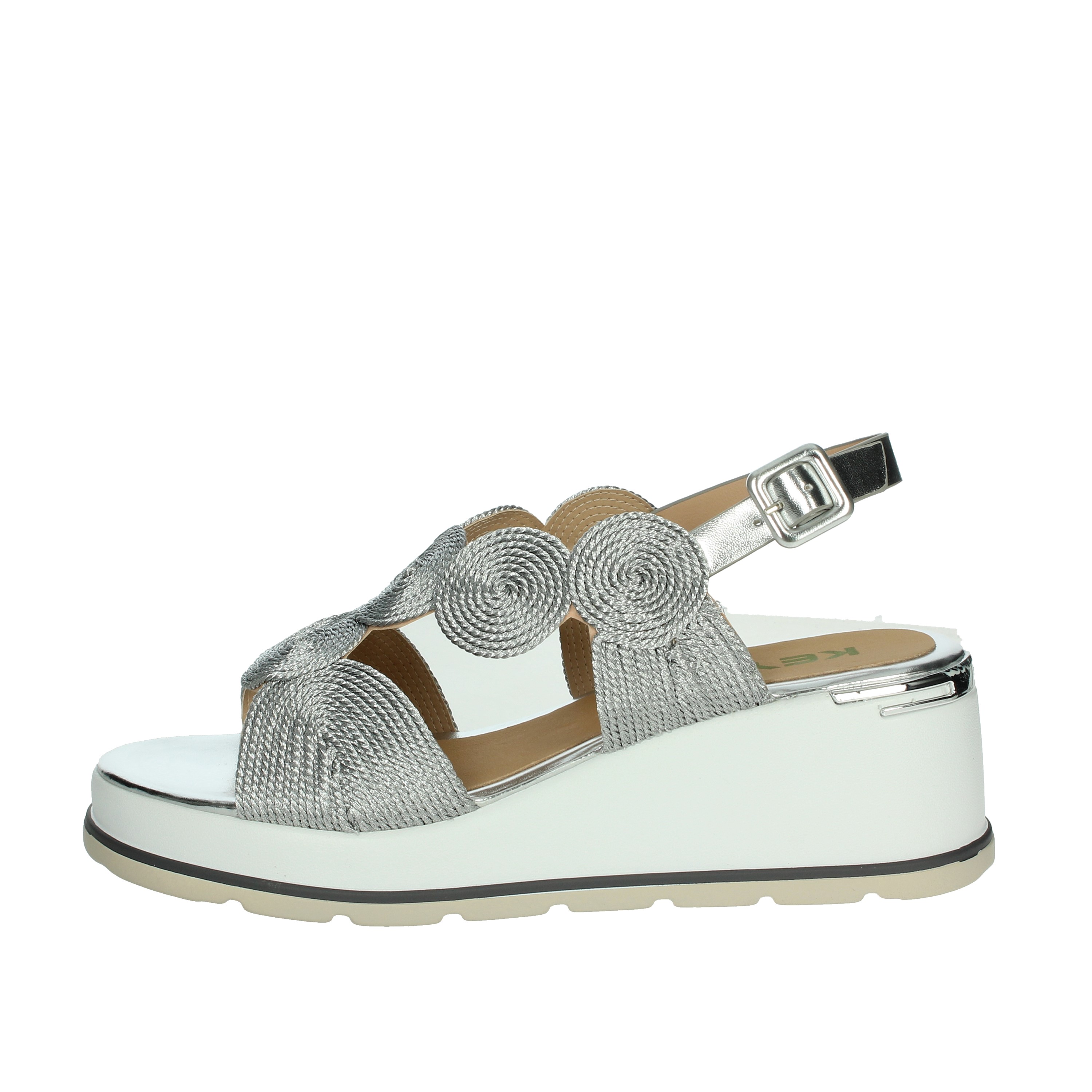 SANDALI CON ZEPPA K-11002 ARGENTO