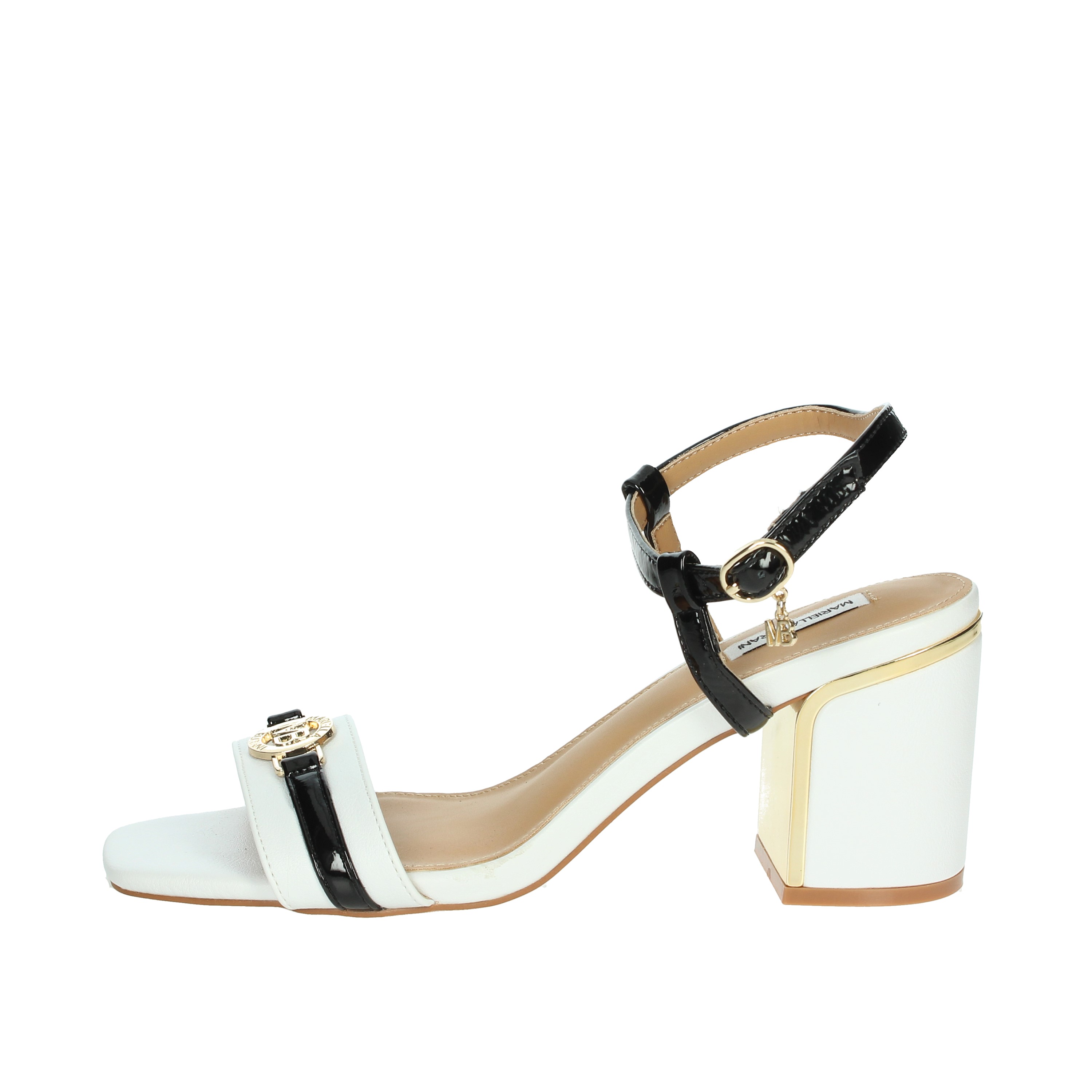 SANDALI CON TACCO 51214 BIANCO/NERO