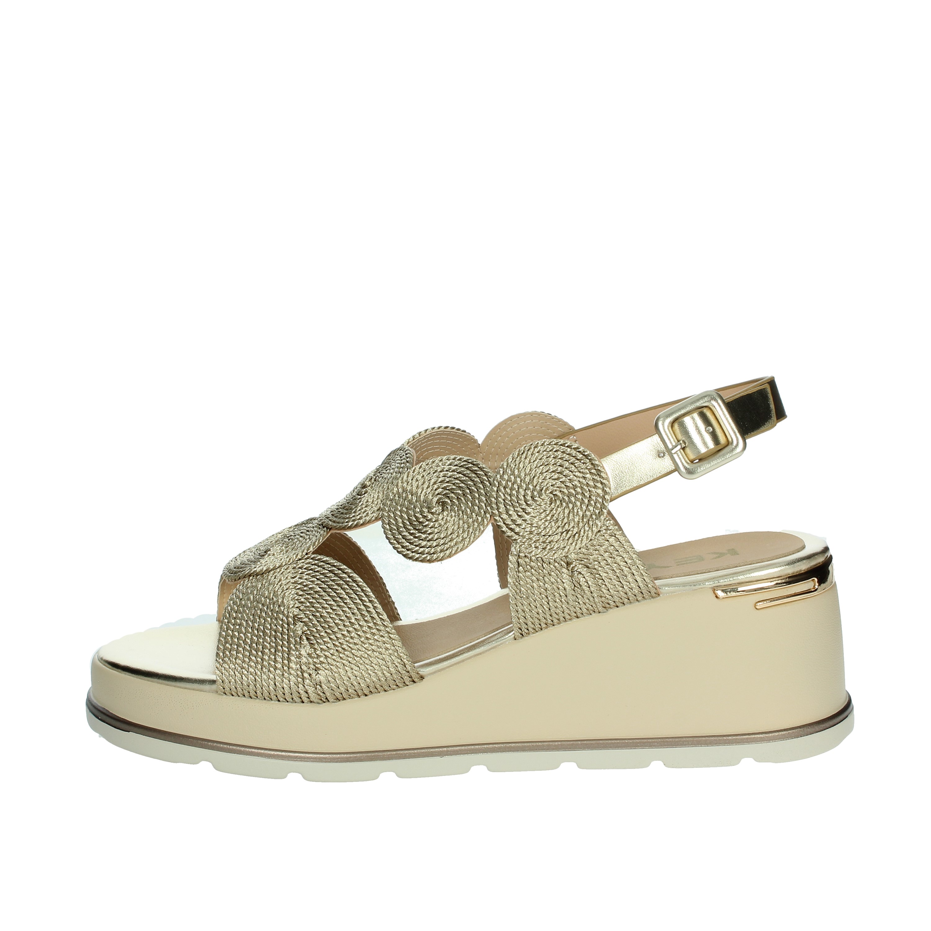 SANDALI CON ZEPPA K-11002 ORO