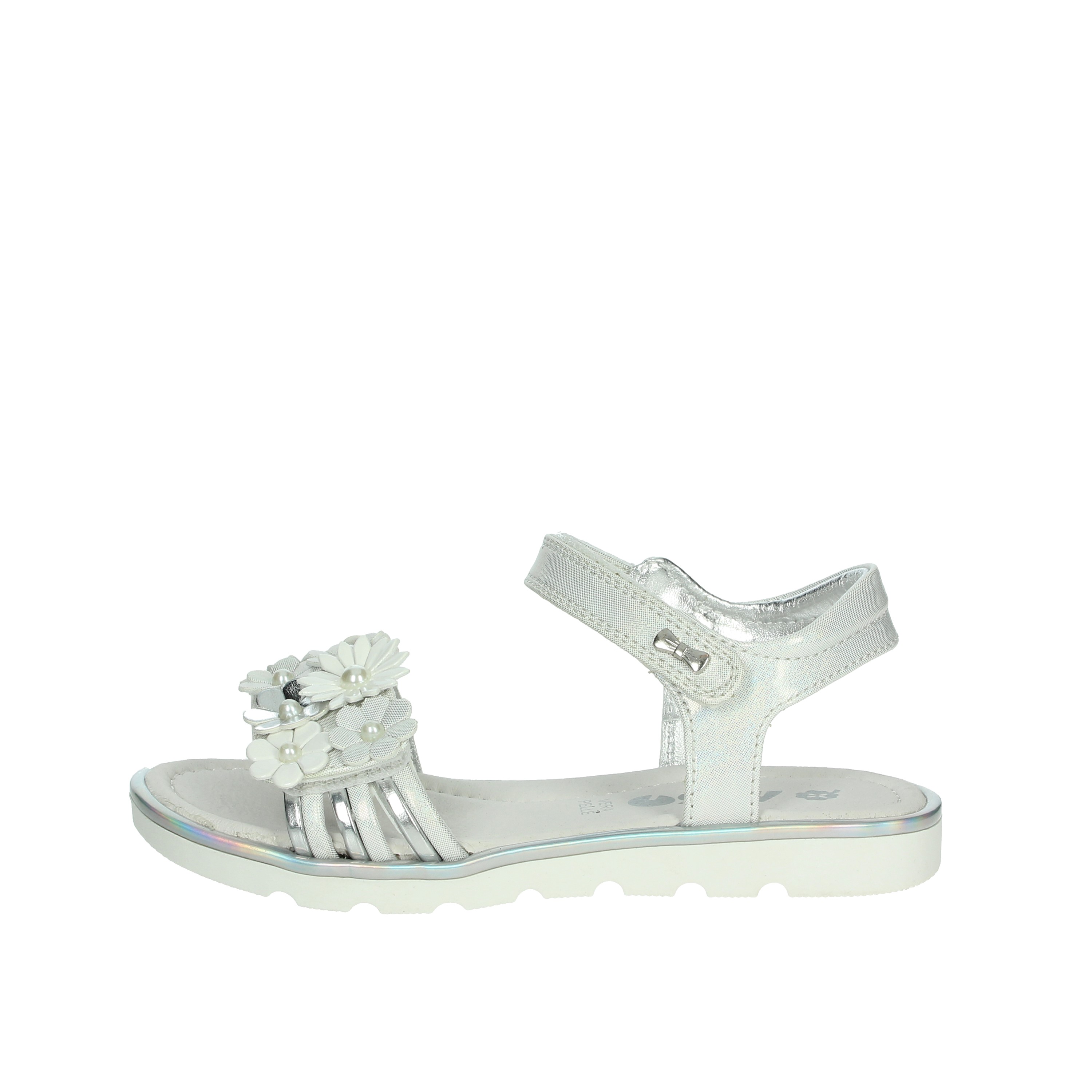 SANDALI BASSI AG-17210 BIANCO/ARGENTO