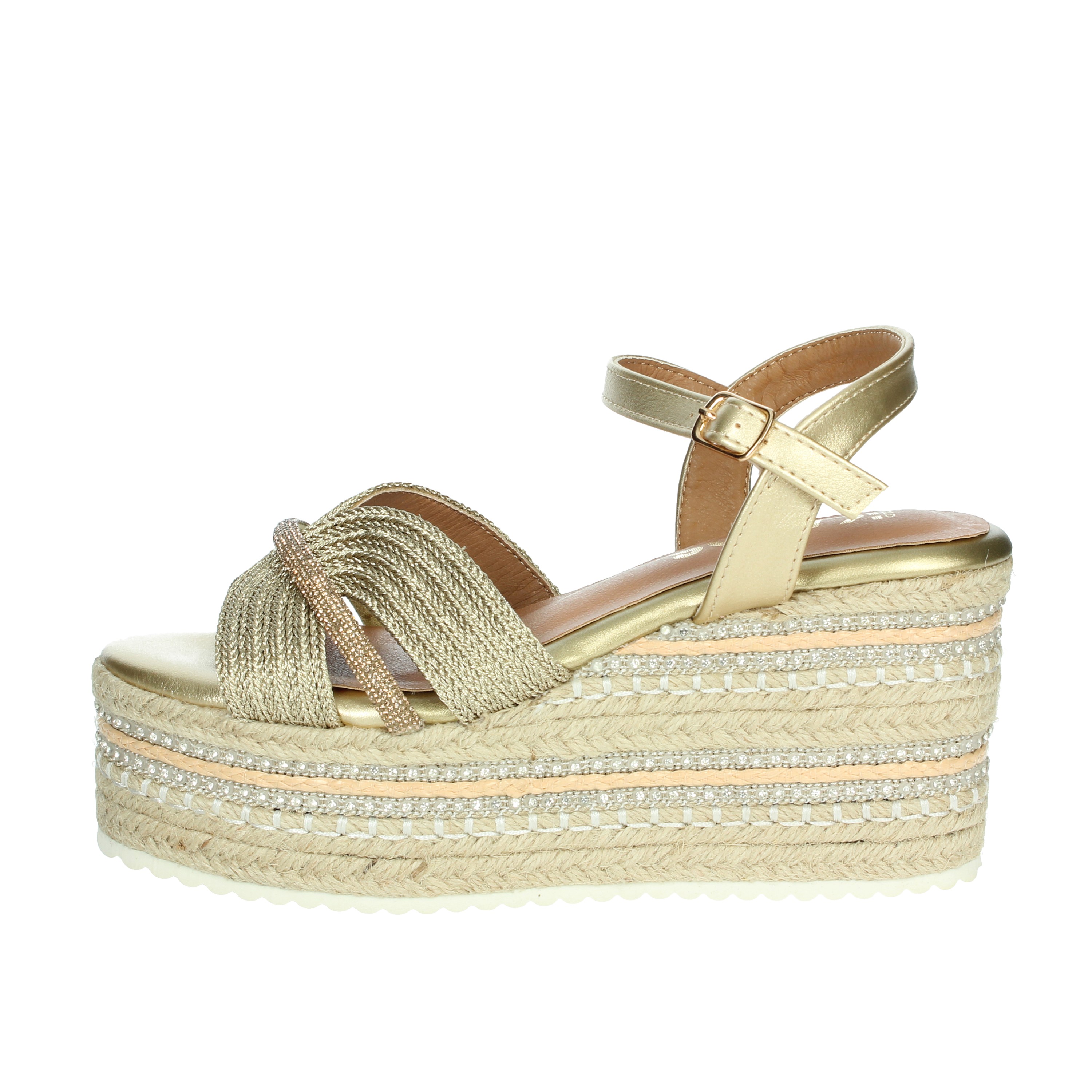 SANDALI CON ZEPPA P2544 ORO
