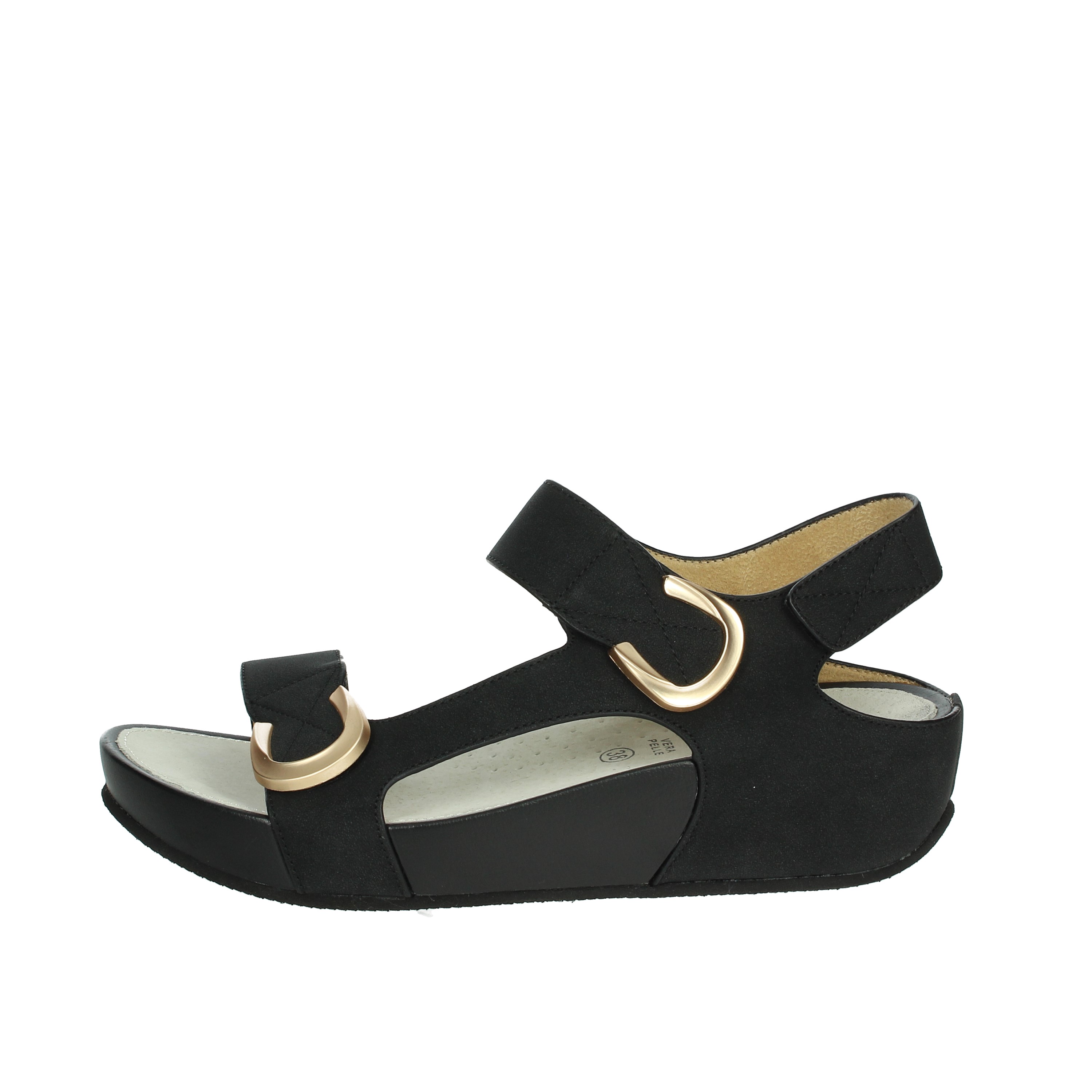 SANDALI CON ZEPPA SA1057-C9 NERO