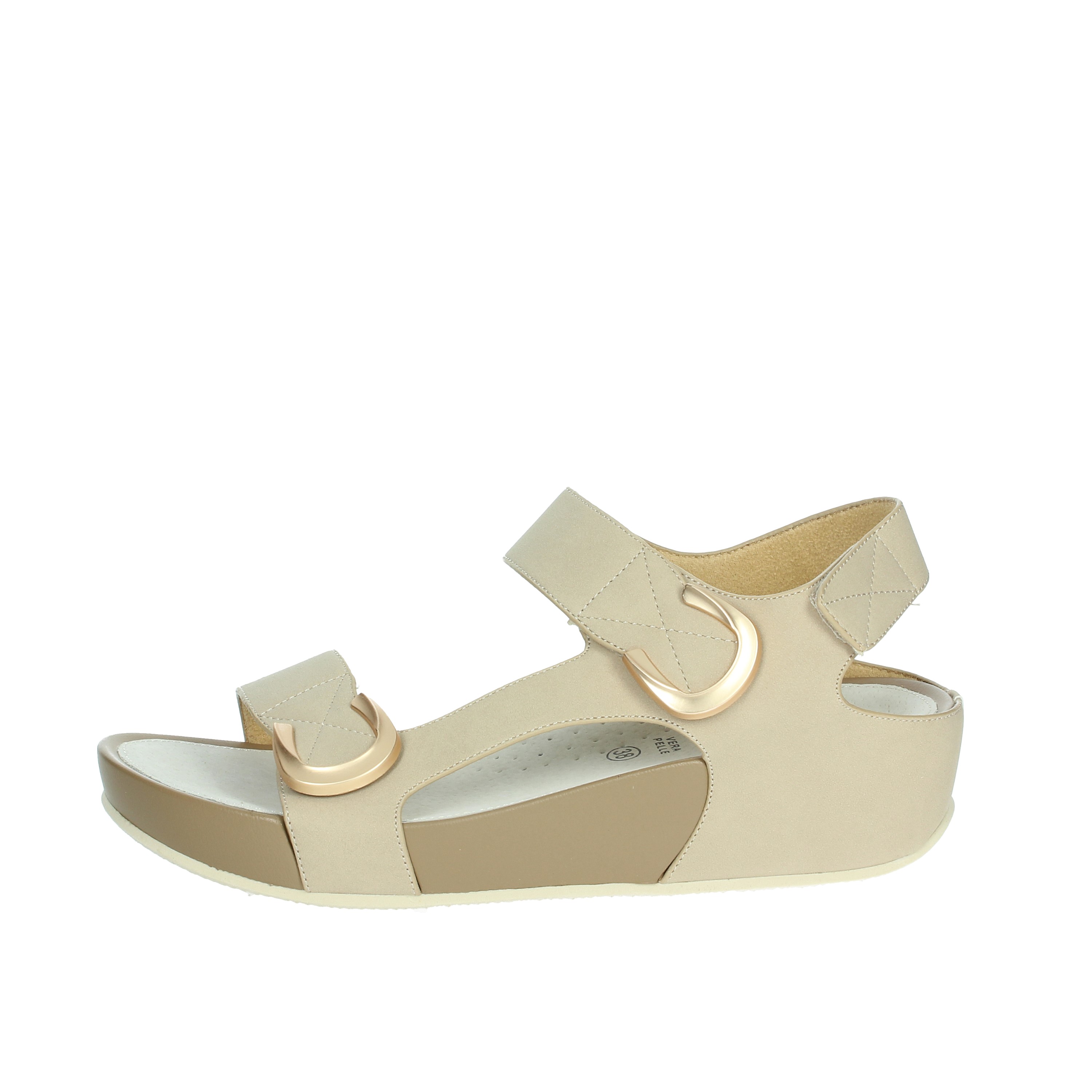 SANDALI CON ZEPPA SA1057-C9 BEIGE