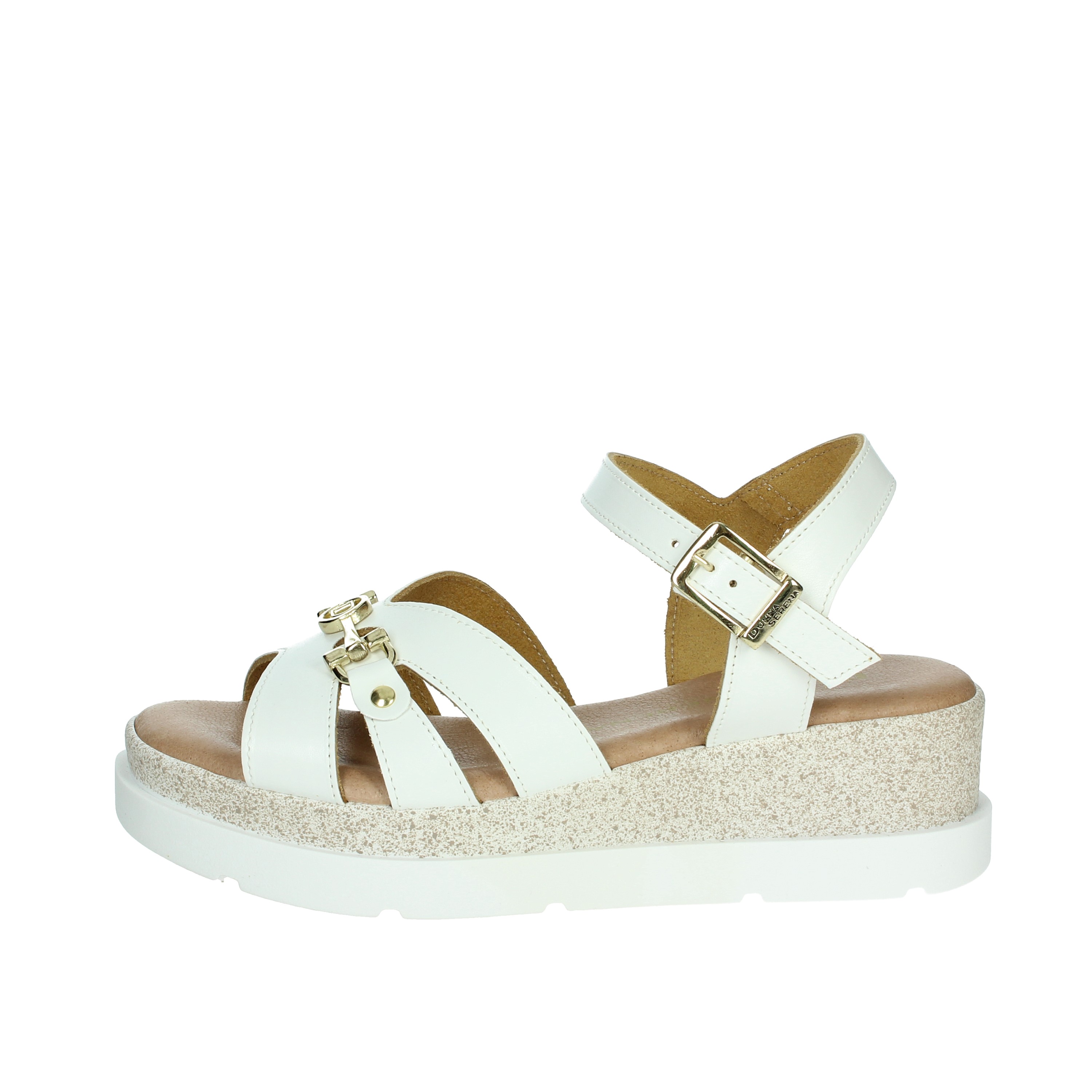 SANDALI CON ZEPPA 255682DP BIANCO