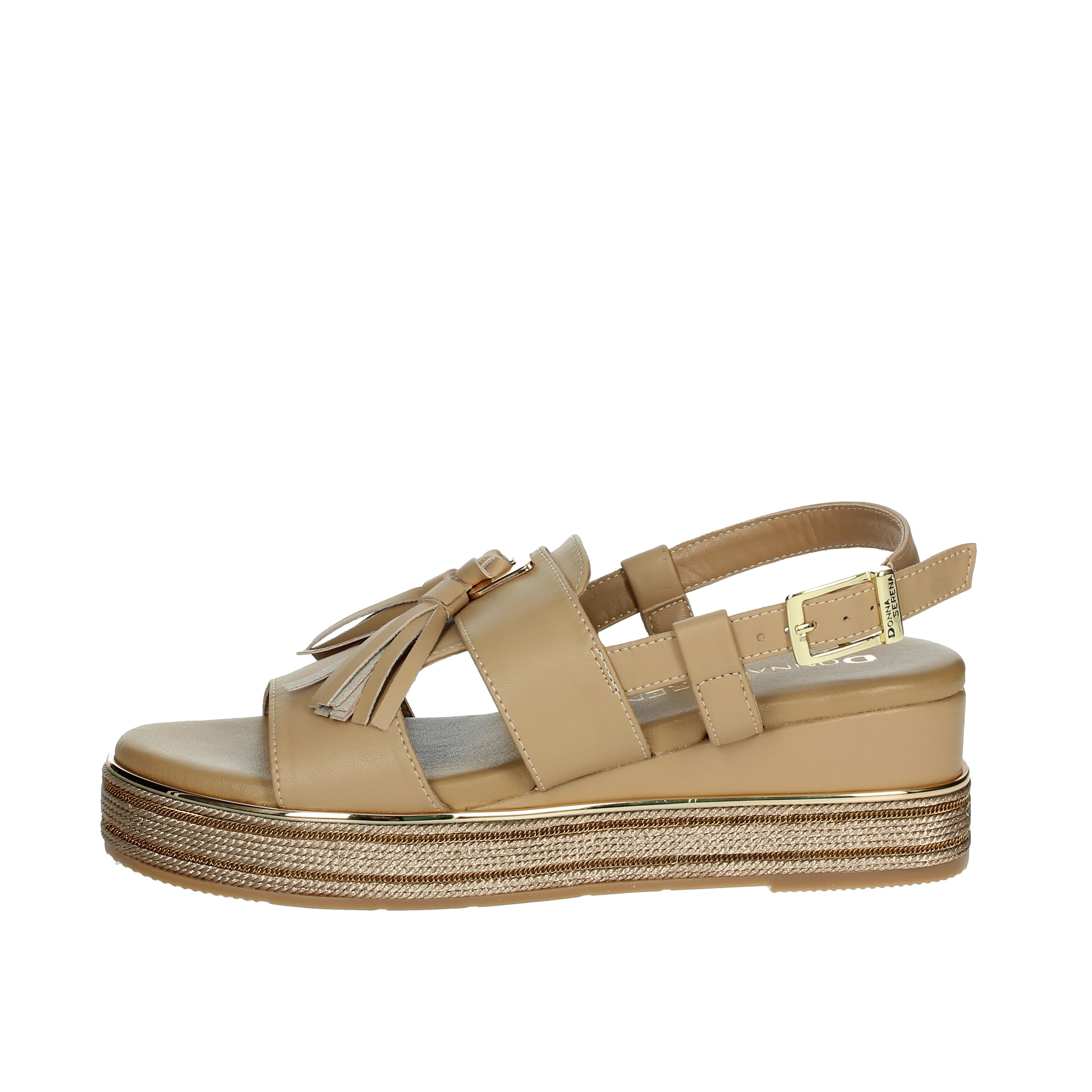 SANDALI CON ZEPPA 165694DM CUOIO