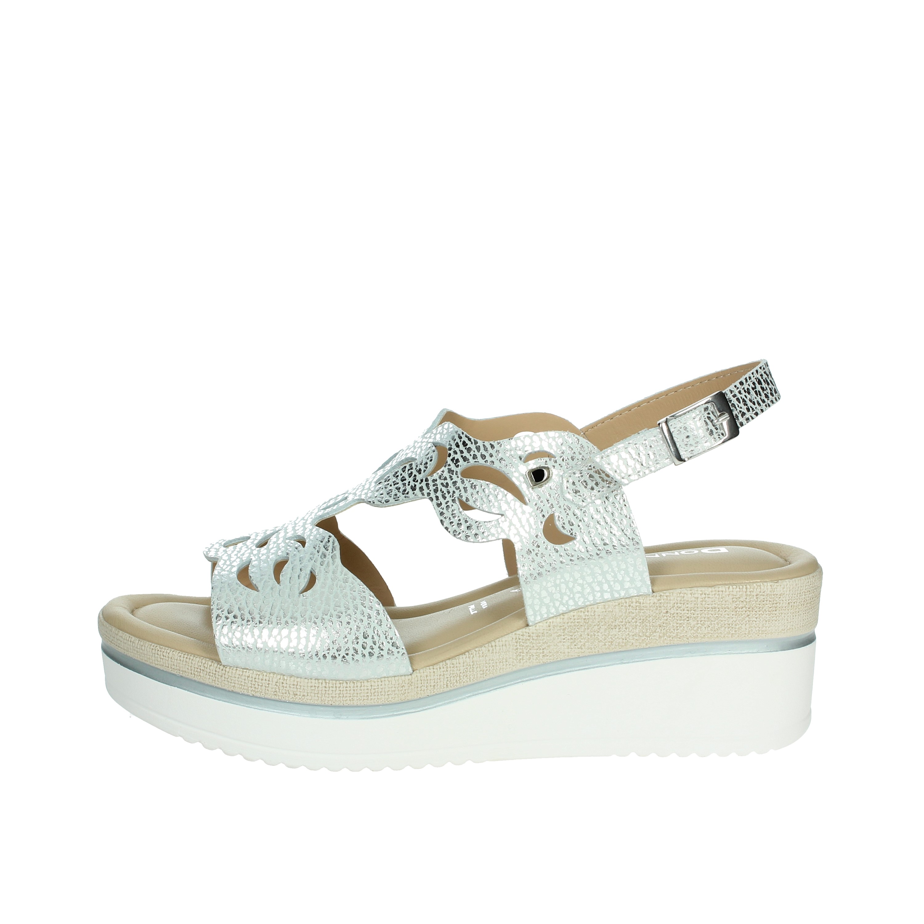 SANDALI CON ZEPPA 195218DP ARGENTO