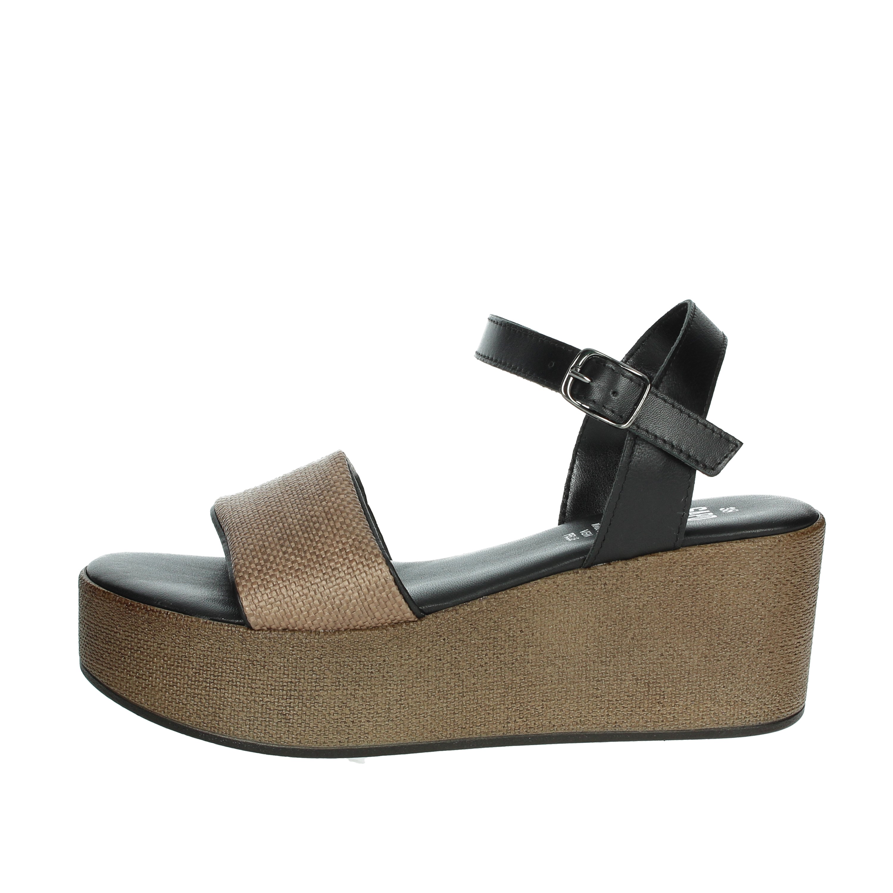 SANDALI CON ZEPPA 16428 MARRONE