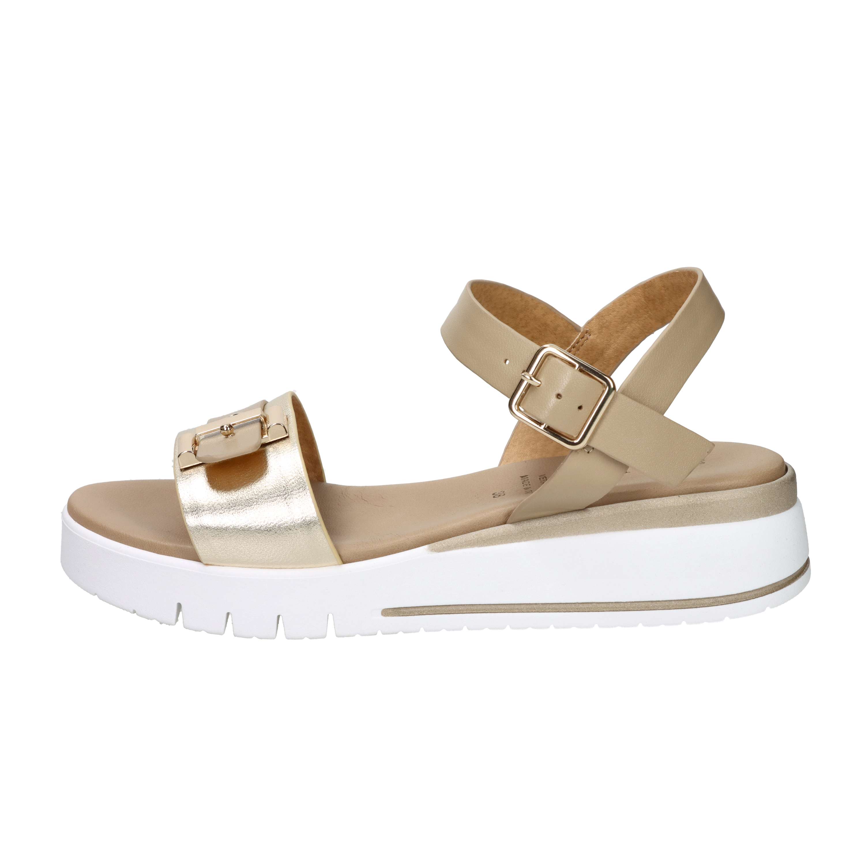 SANDALI CON ZEPPA 81621-E5 PLATINO