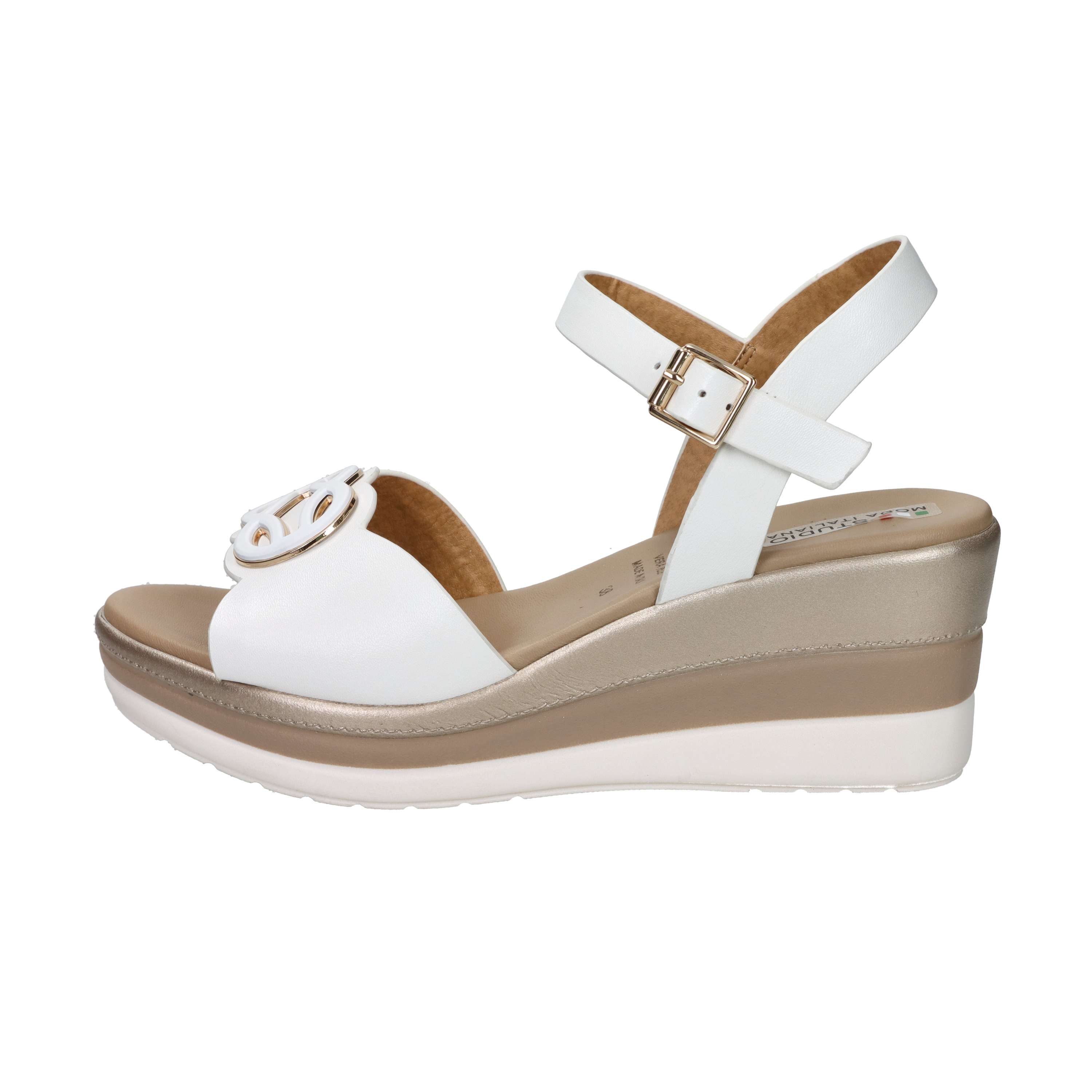 SANDALI CON ZEPPA 84294-E5 BIANCO