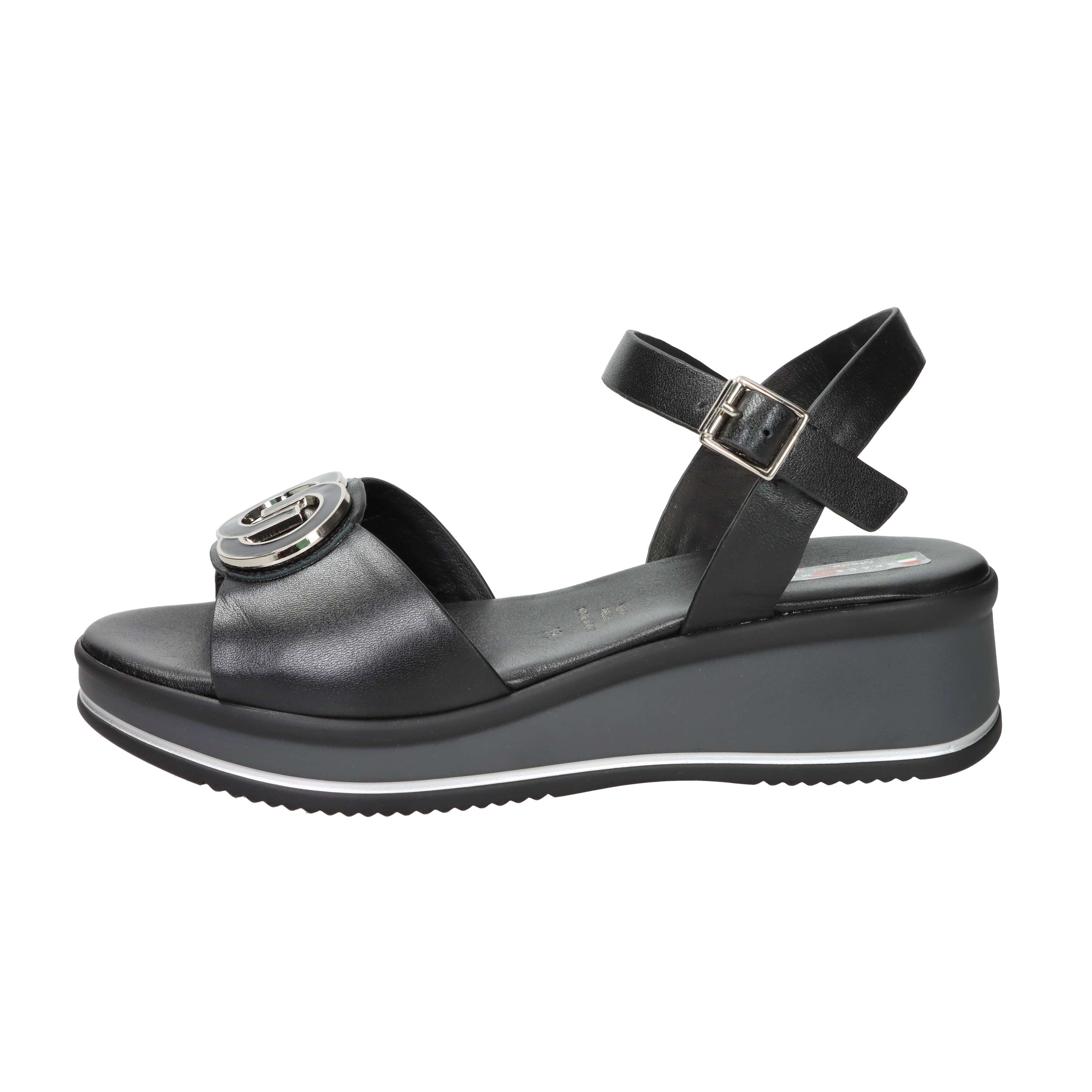 SANDALI CON ZEPPA 12294 NERO