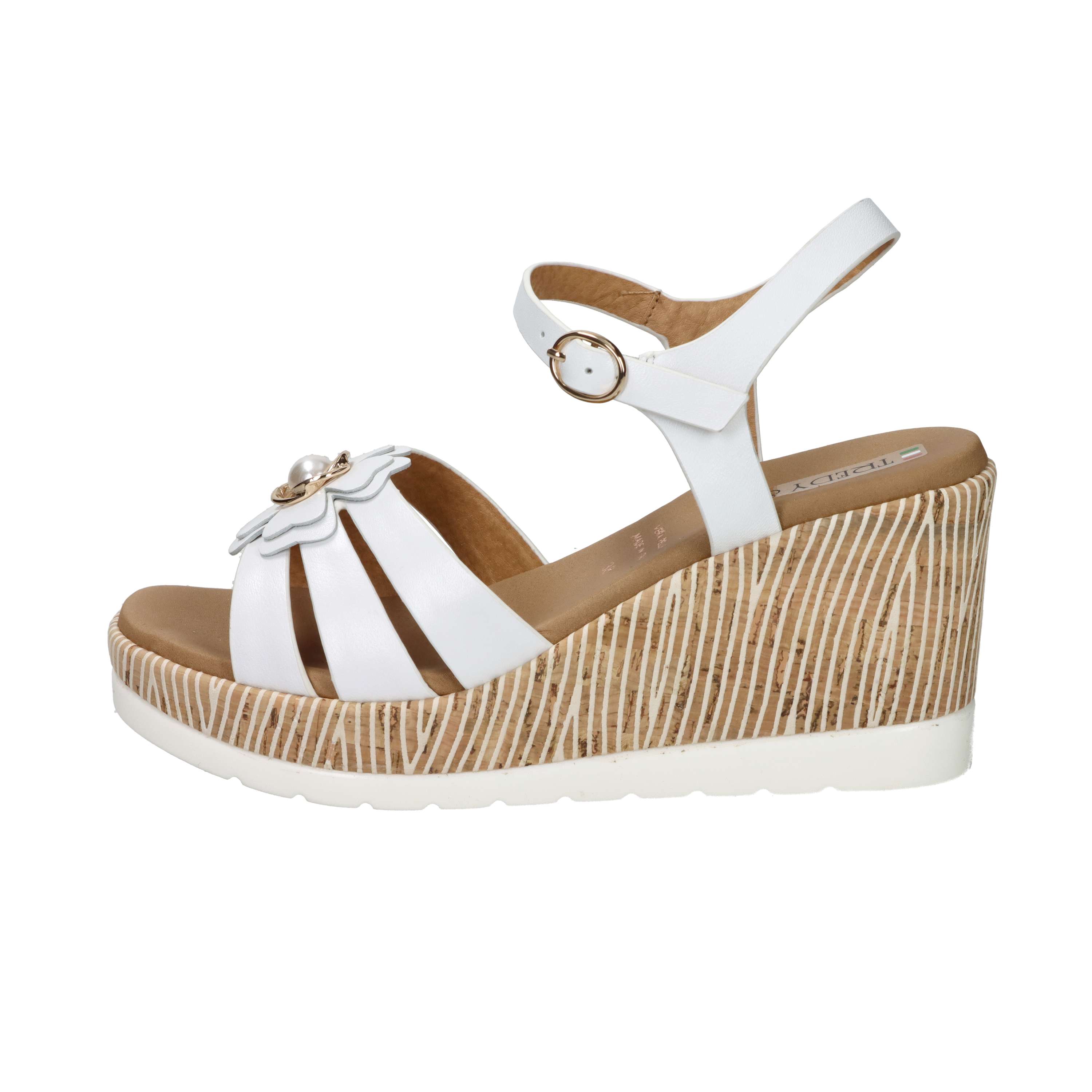 SANDALI CON ZEPPA 2451202 BIANCO