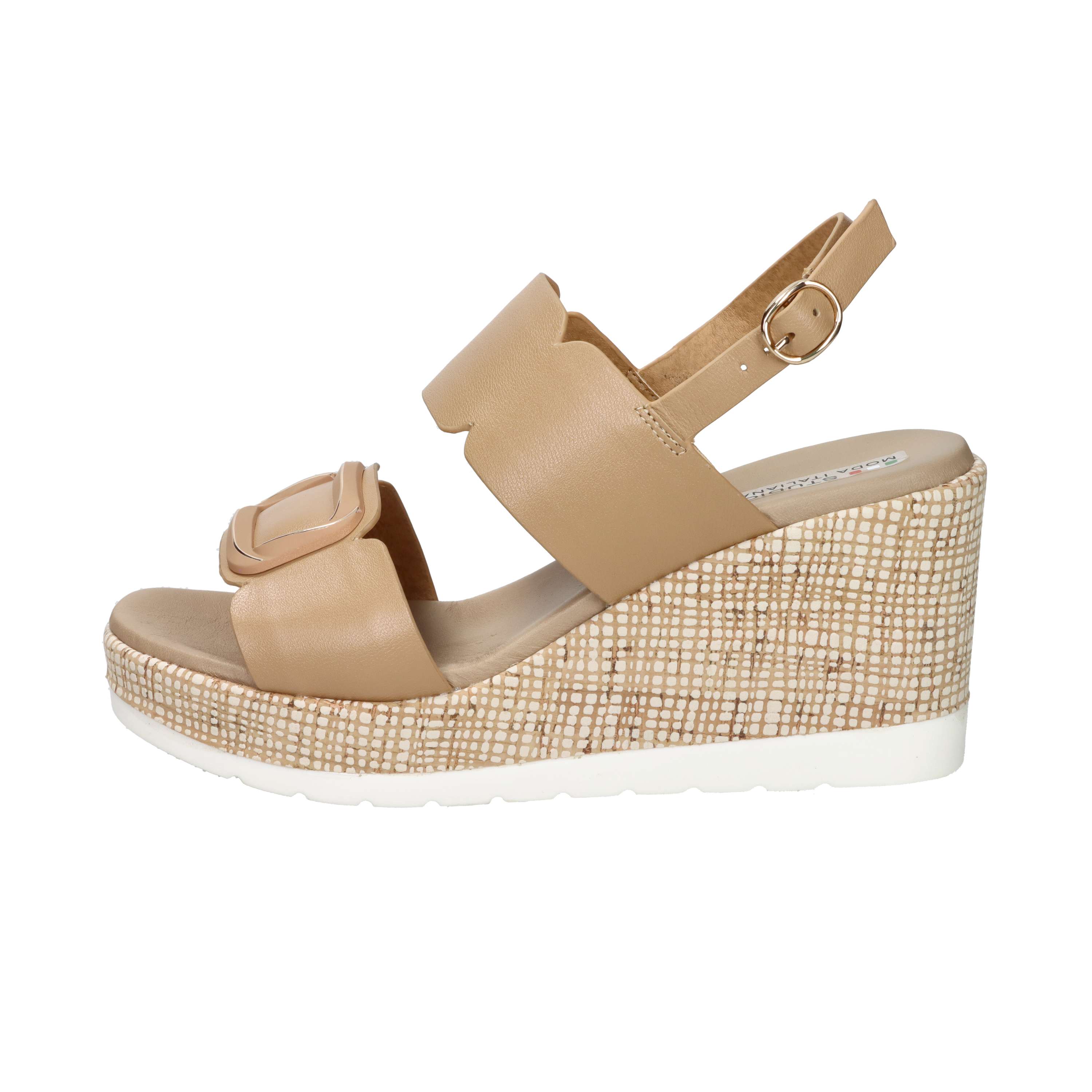 SANDALI CON ZEPPA 51229-E5 CAMMELLO