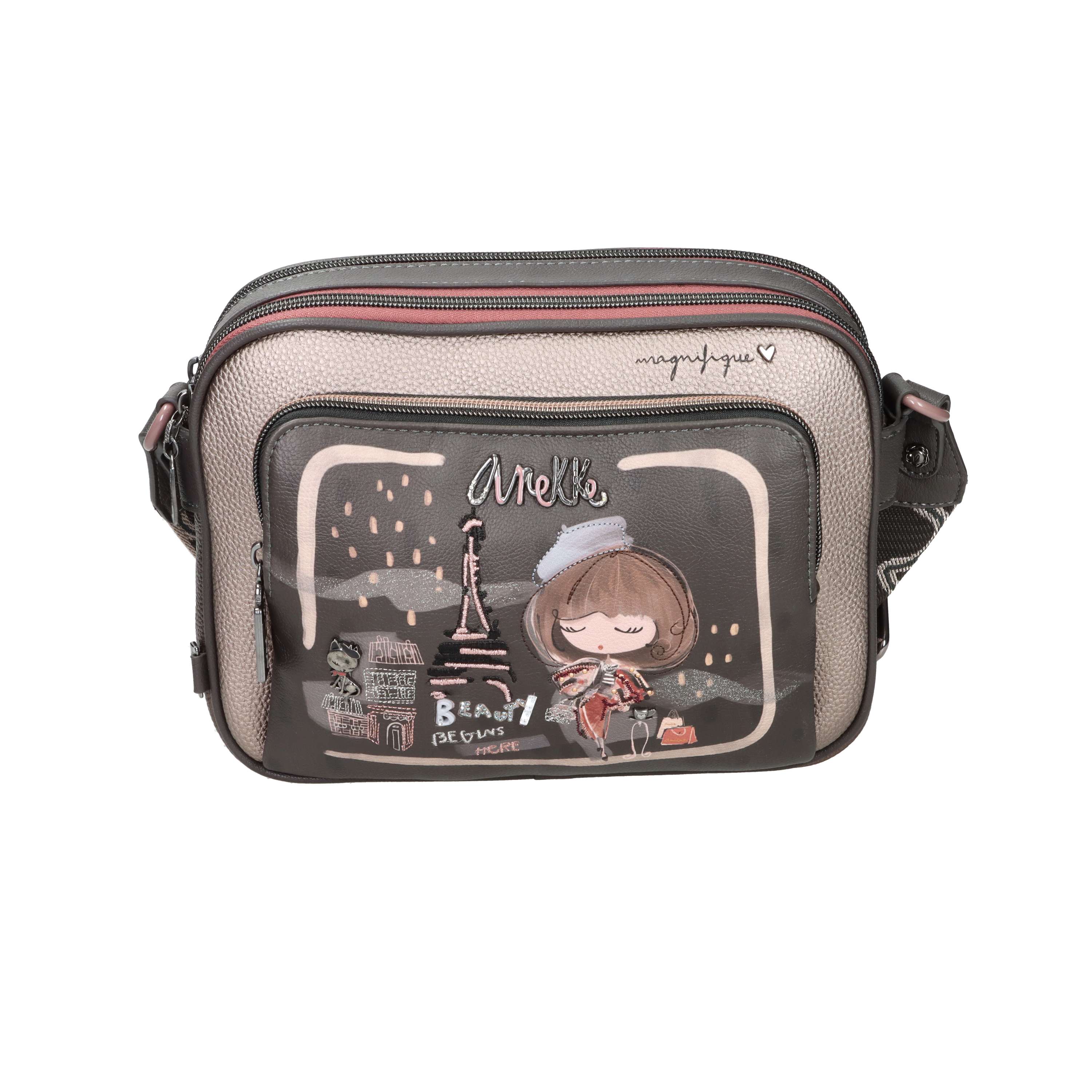 BORSA A TRACOLLA 41803-516 ROSA ANTICO