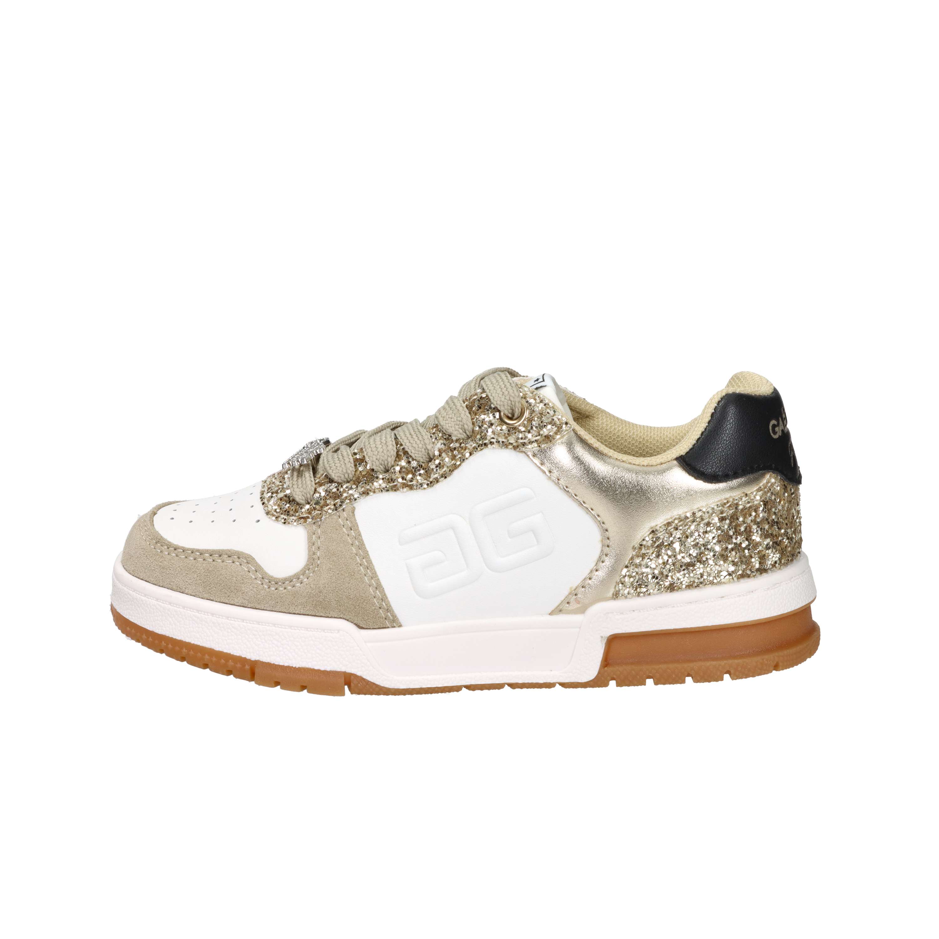 SNEAKERS BASSA GS0071L BIANCO/ORO