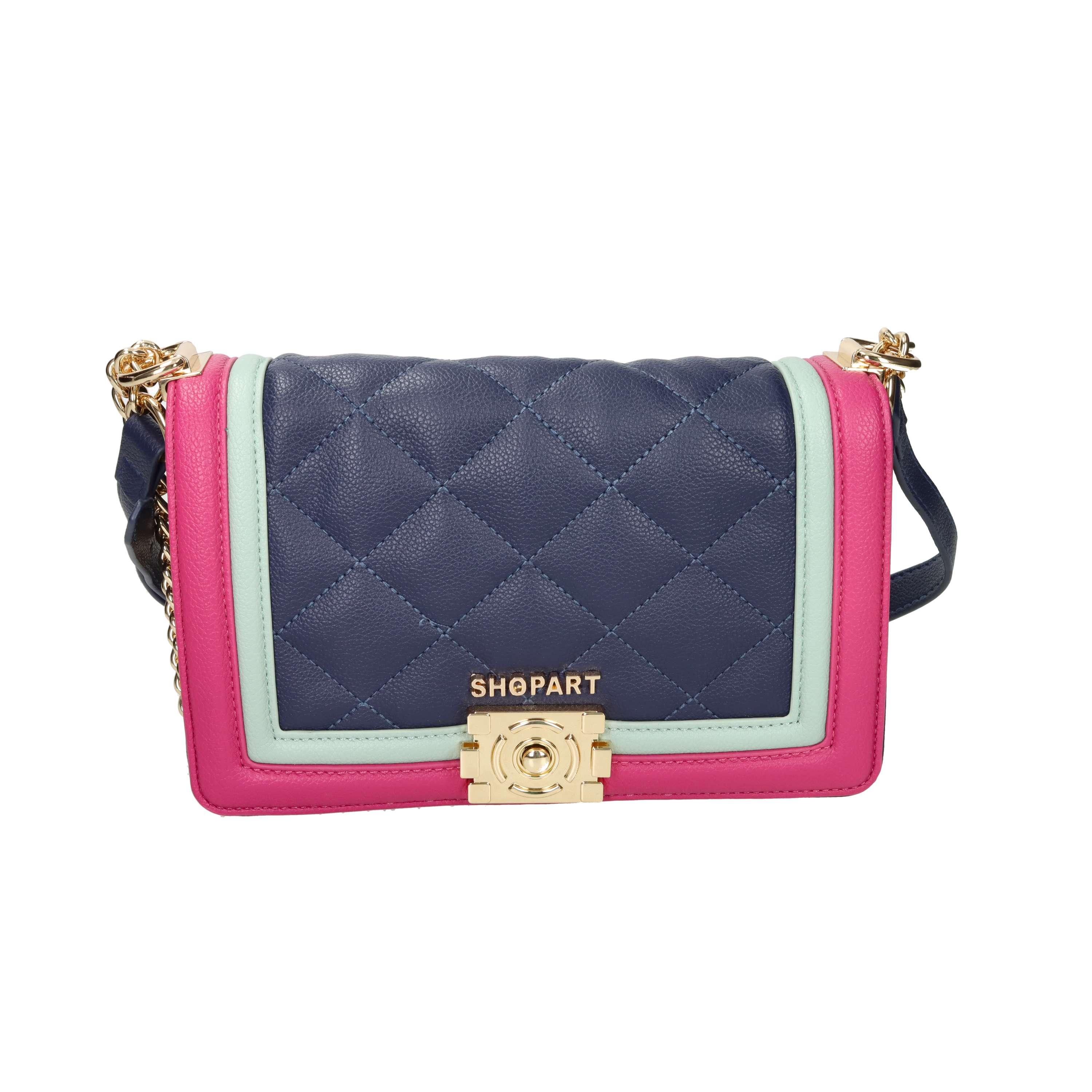 BORSA A SPALLA SAAF241119 BLU/FUXIA