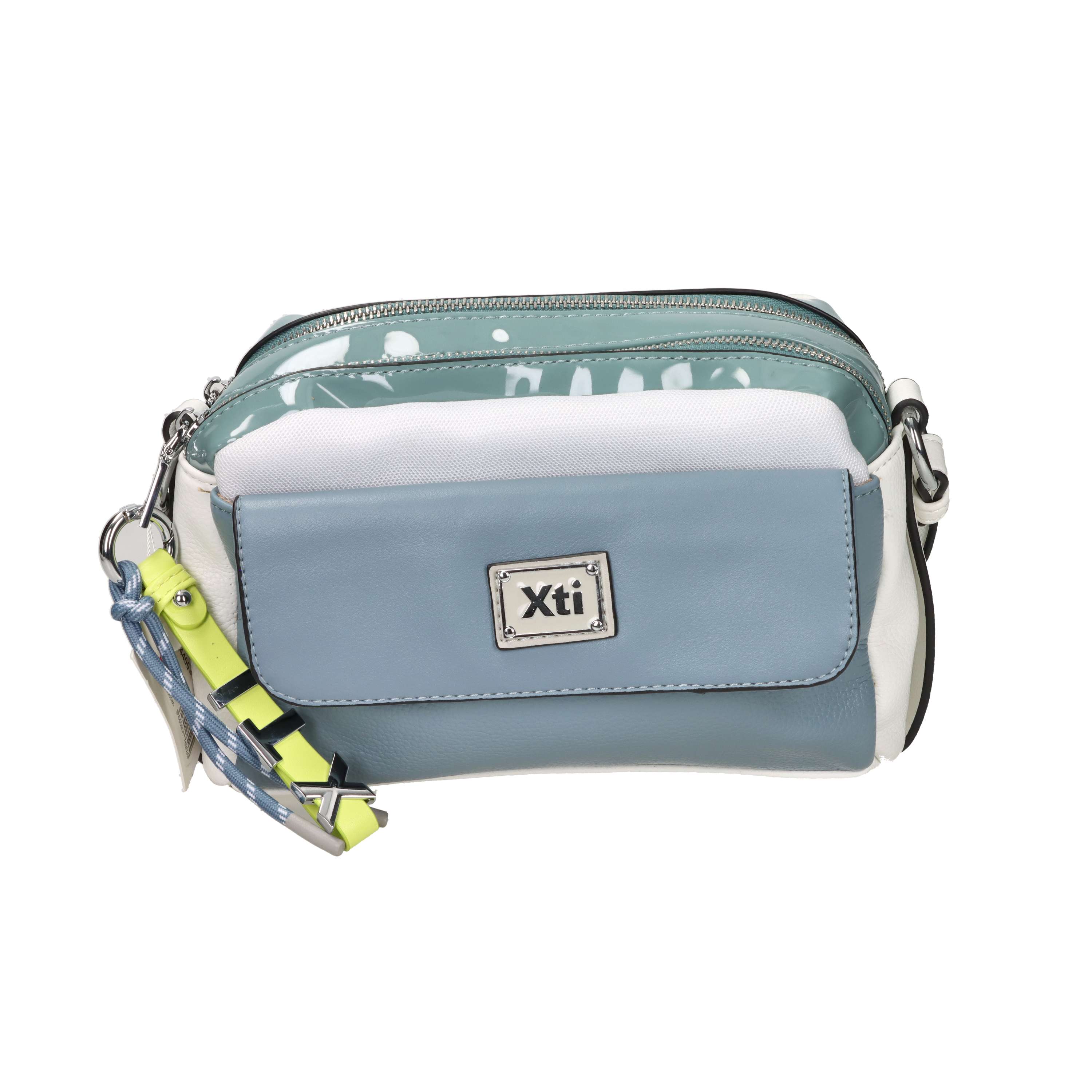 BORSA A TRACOLLA 184400 BIANCO/CELESTE