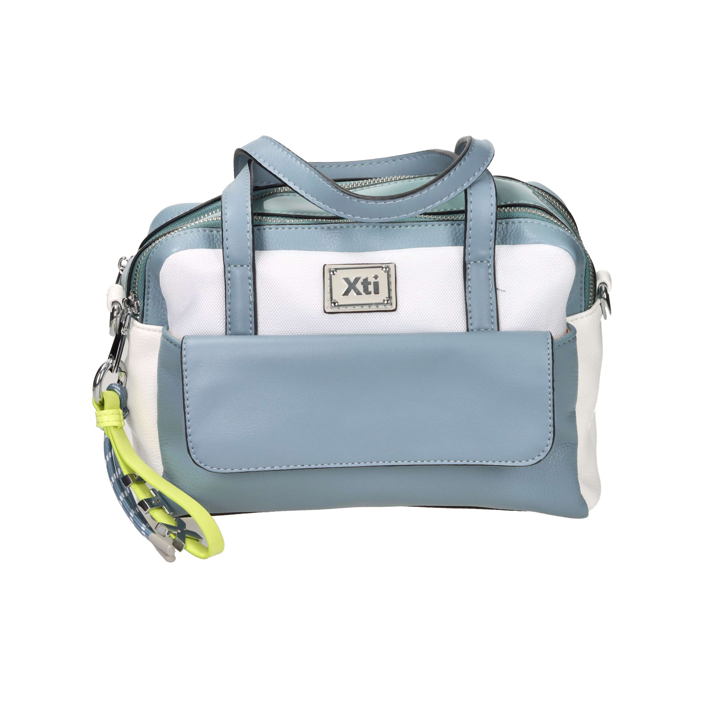 BORSA A MANO 184401 BIANCO/CELESTE
