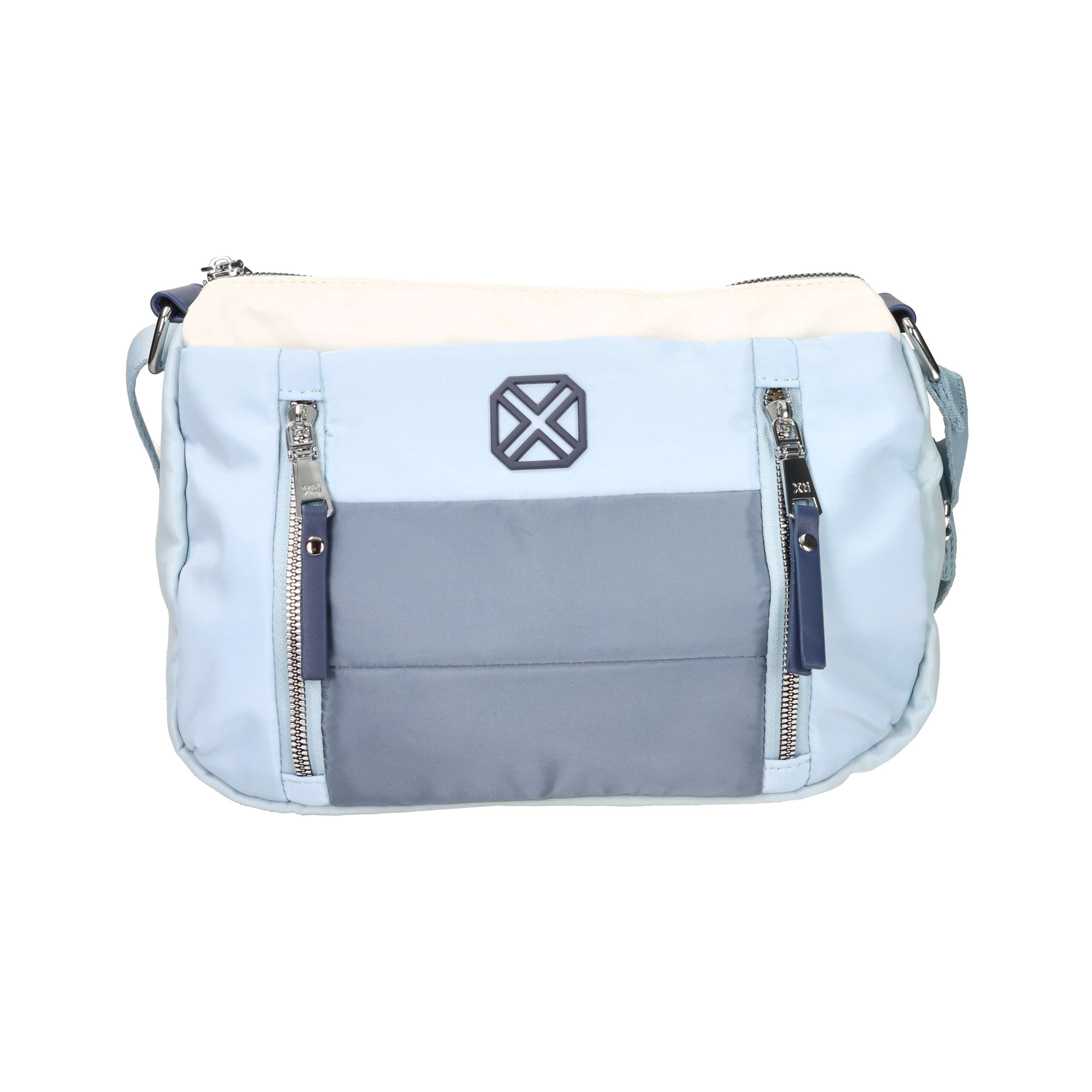 BORSA A SPALLA 184384 BIANCO/CELESTE