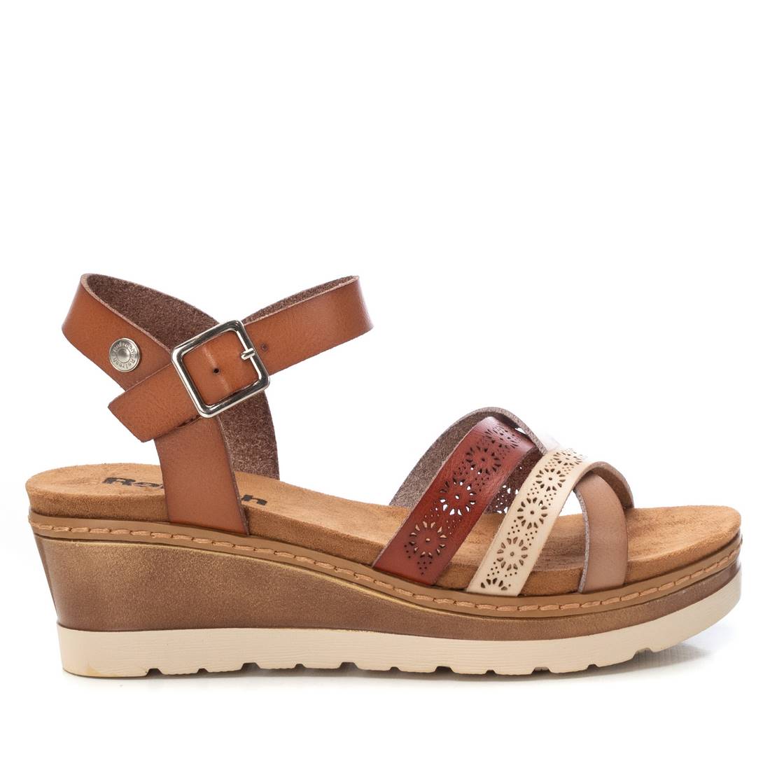 SANDALI CON ZEPPA 172682 CUOIO