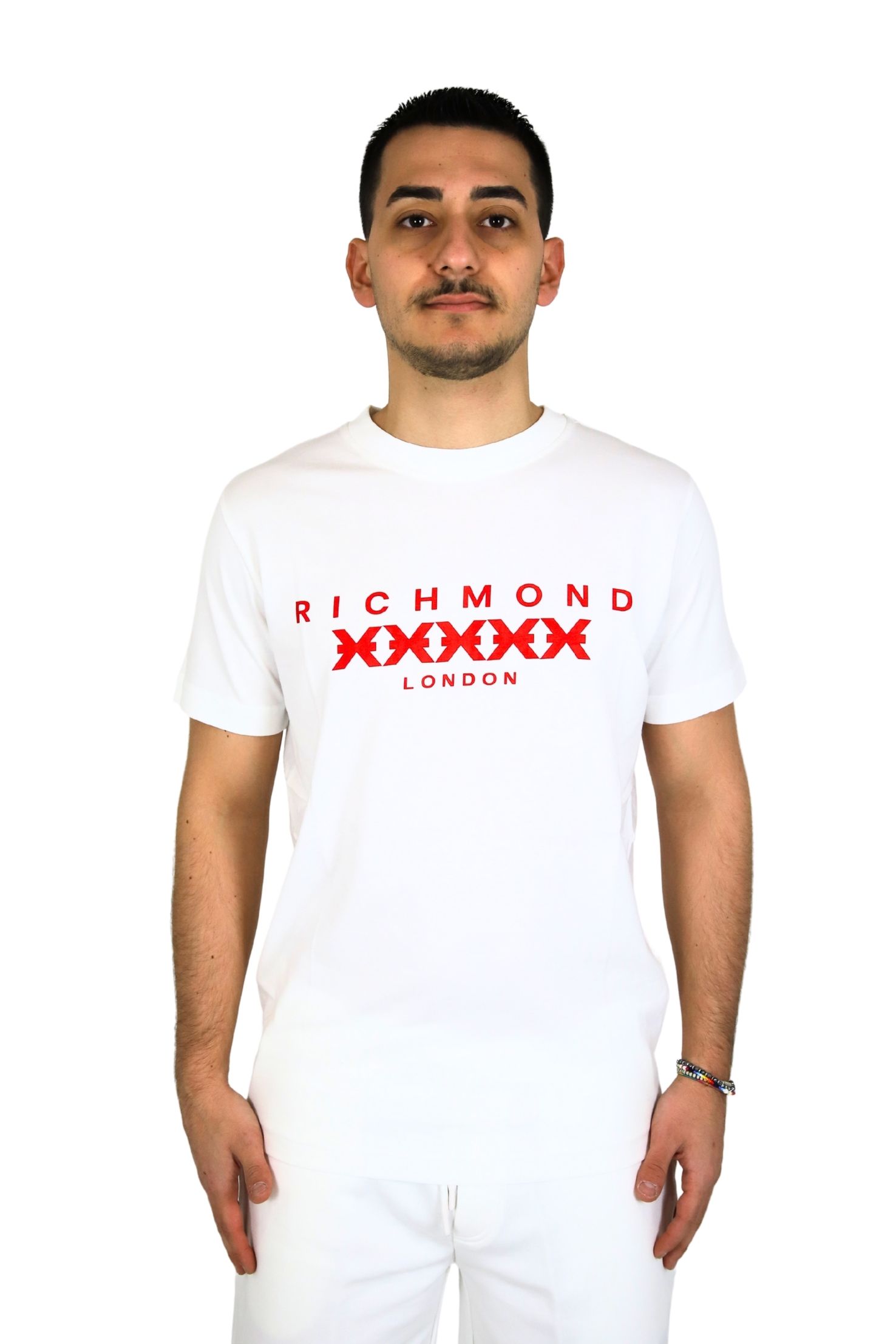 T-SHIRT UMP25004TS BIANCO/ROSSO