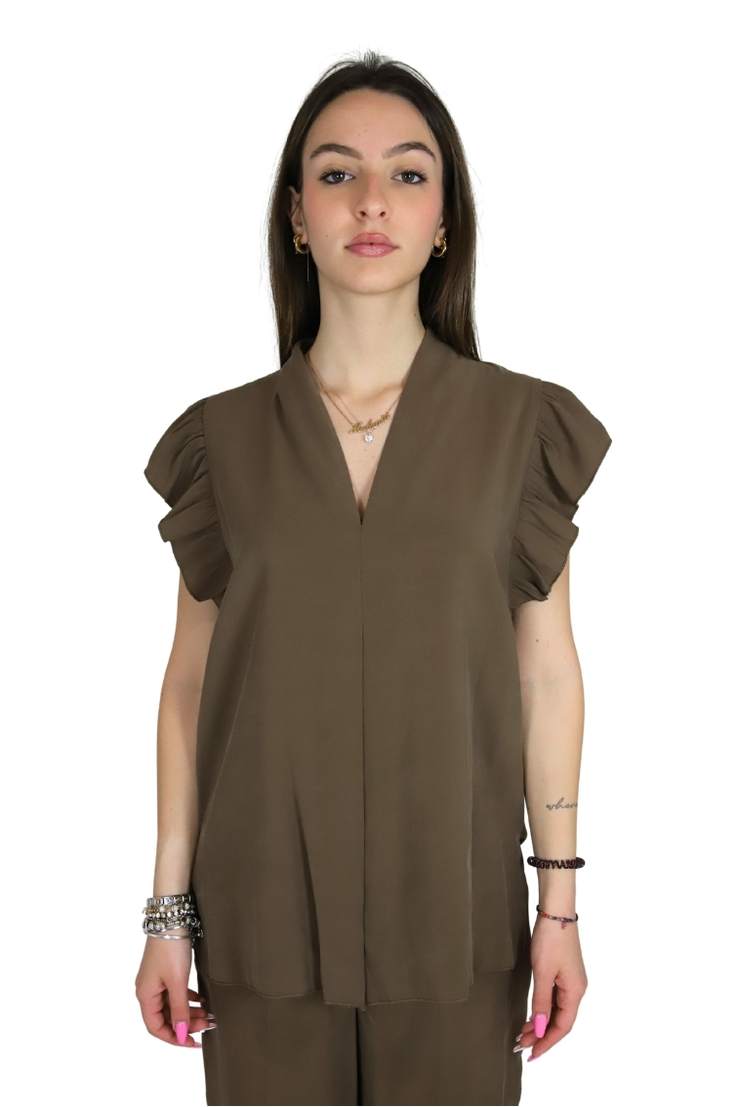 BLUSA DKE8630 MARRONE