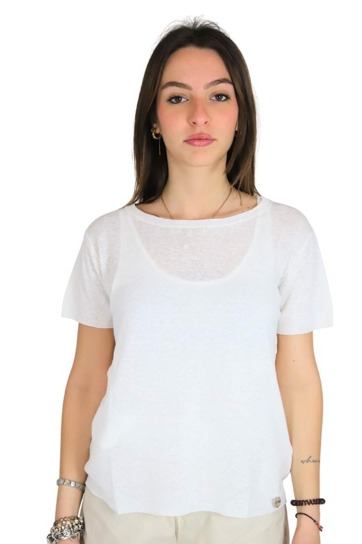 MAGLIA DKE8042 BIANCO