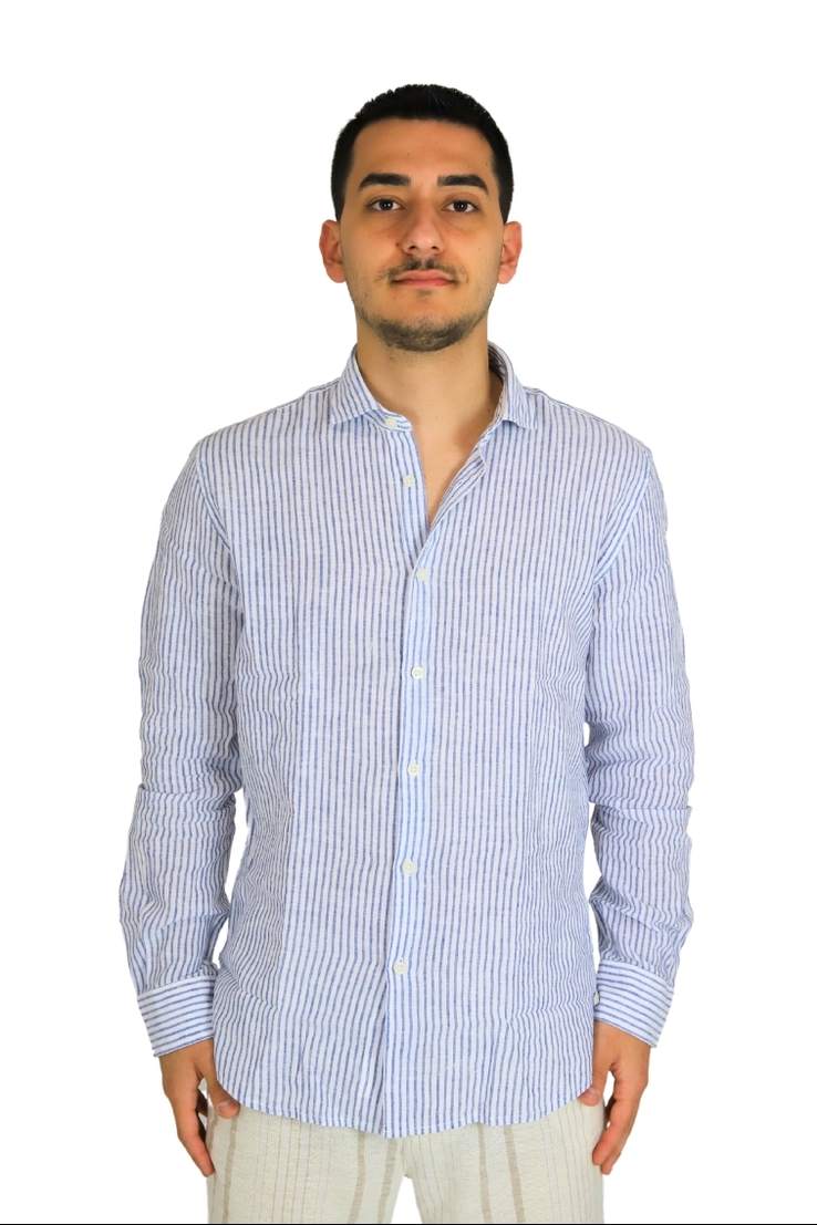 CAMICIA 25S02CA BIANCO/AZZURRO