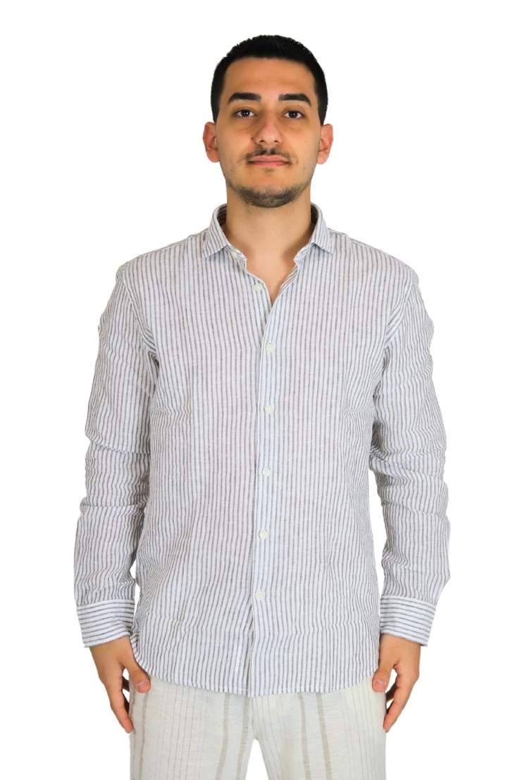 CAMICIA 25S02CA BIANCO/MARRONE