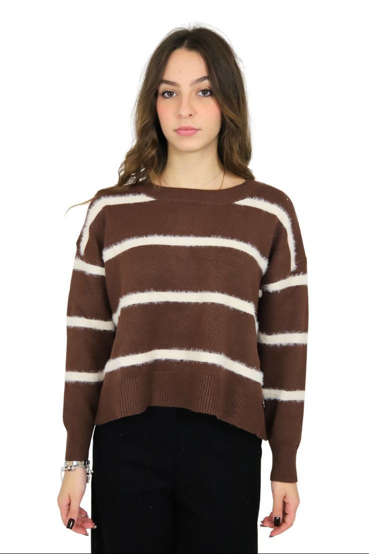 MAGLIA DT00107 MARRONE