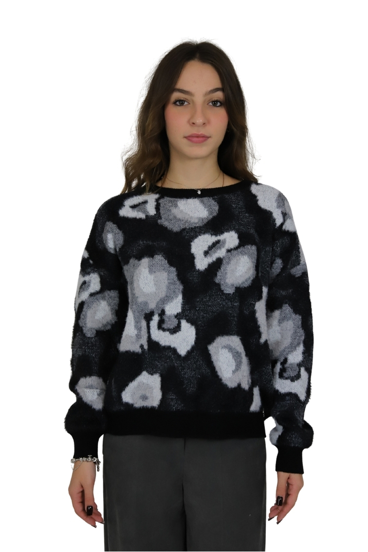MAGLIONE DT00152 NERO/GRIGIO
