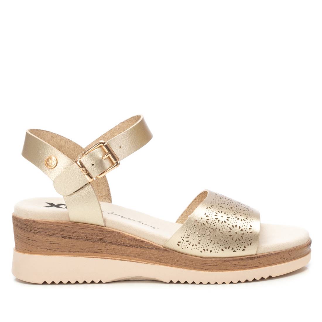 SANDALI CON ZEPPA 143850 PLATINO