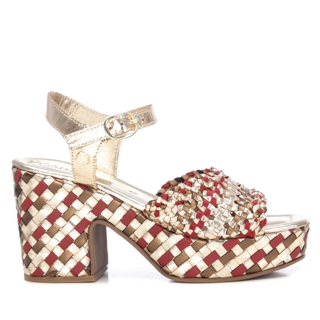 SANDALI CON TACCO 162224 PLATINO