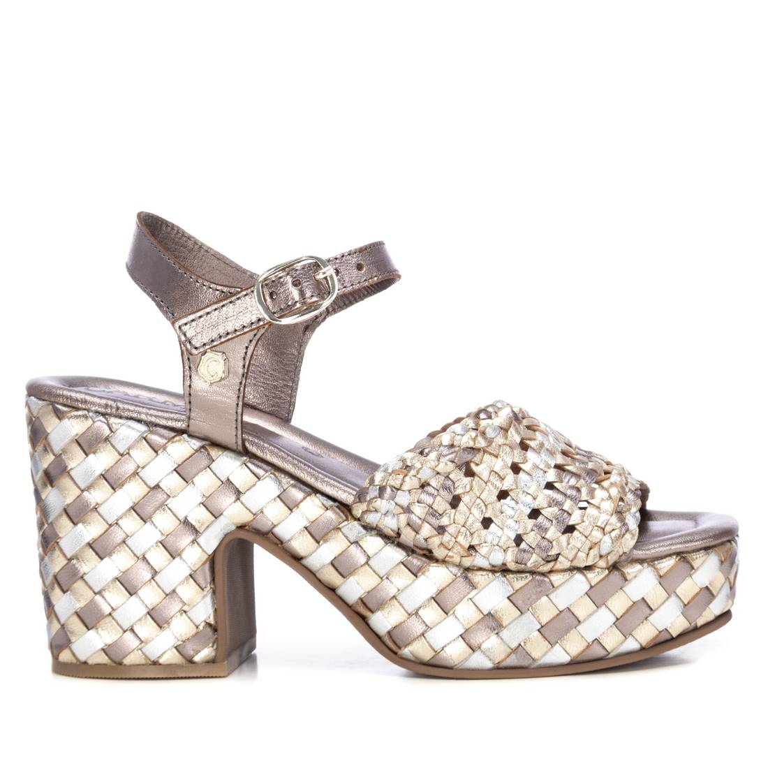 SANDALI CON TACCO 162224 ARGENTO/ORO